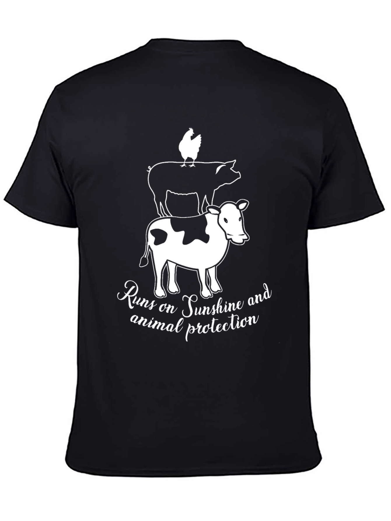 Animal Protection T-Shirt: Chicken Pig Cow Stack