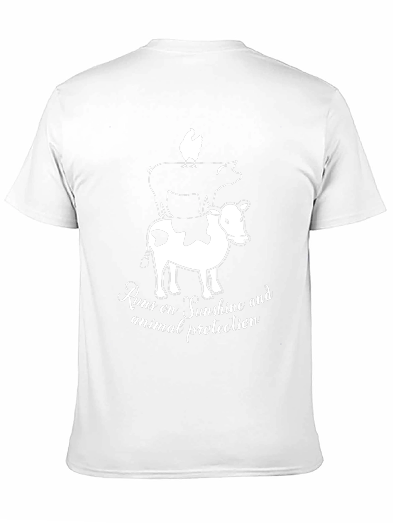 Animal Protection T-Shirt: Chicken Pig Cow Stack