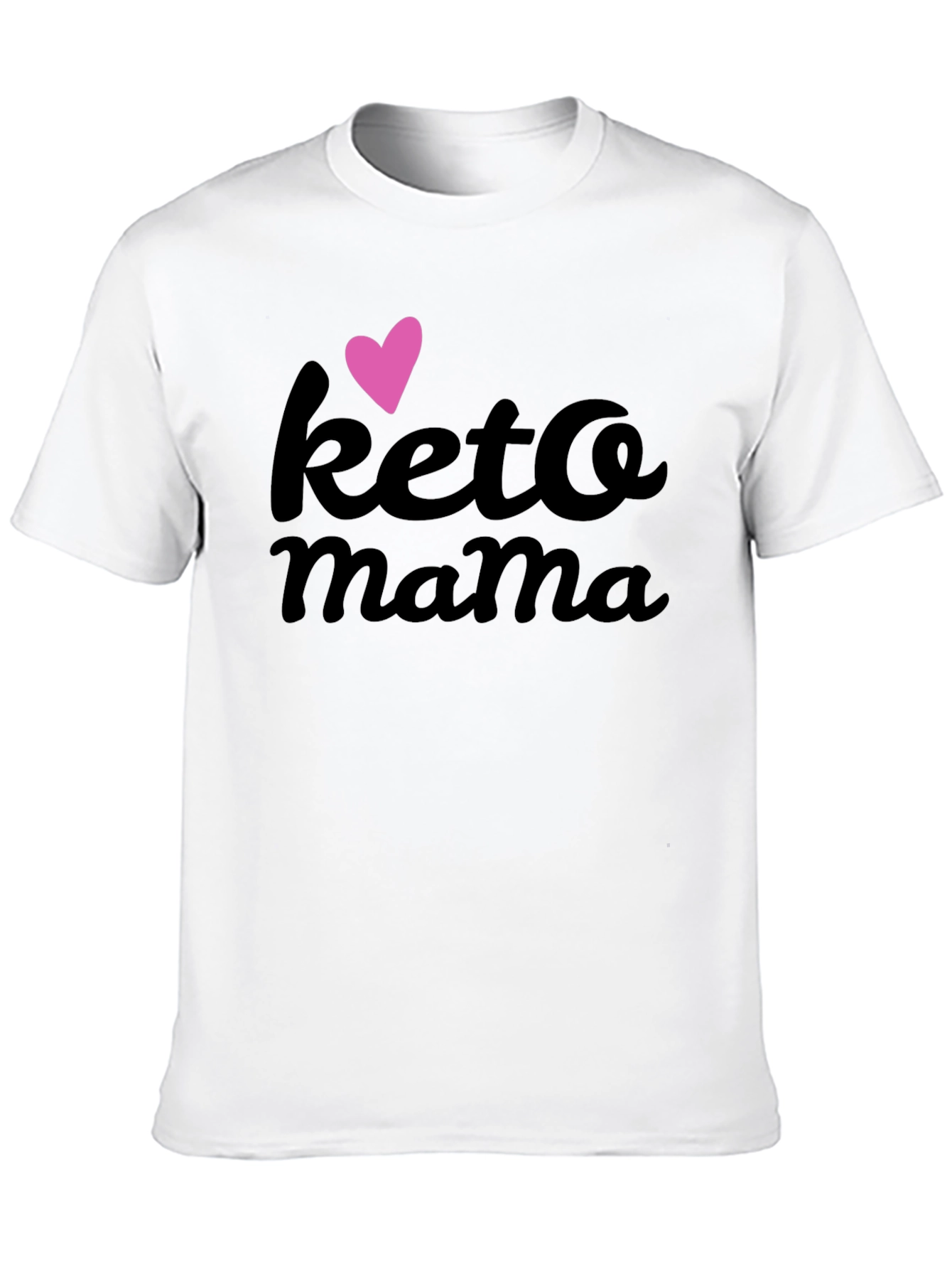 Keto Mama Black T-Shirt with Heart Graphic