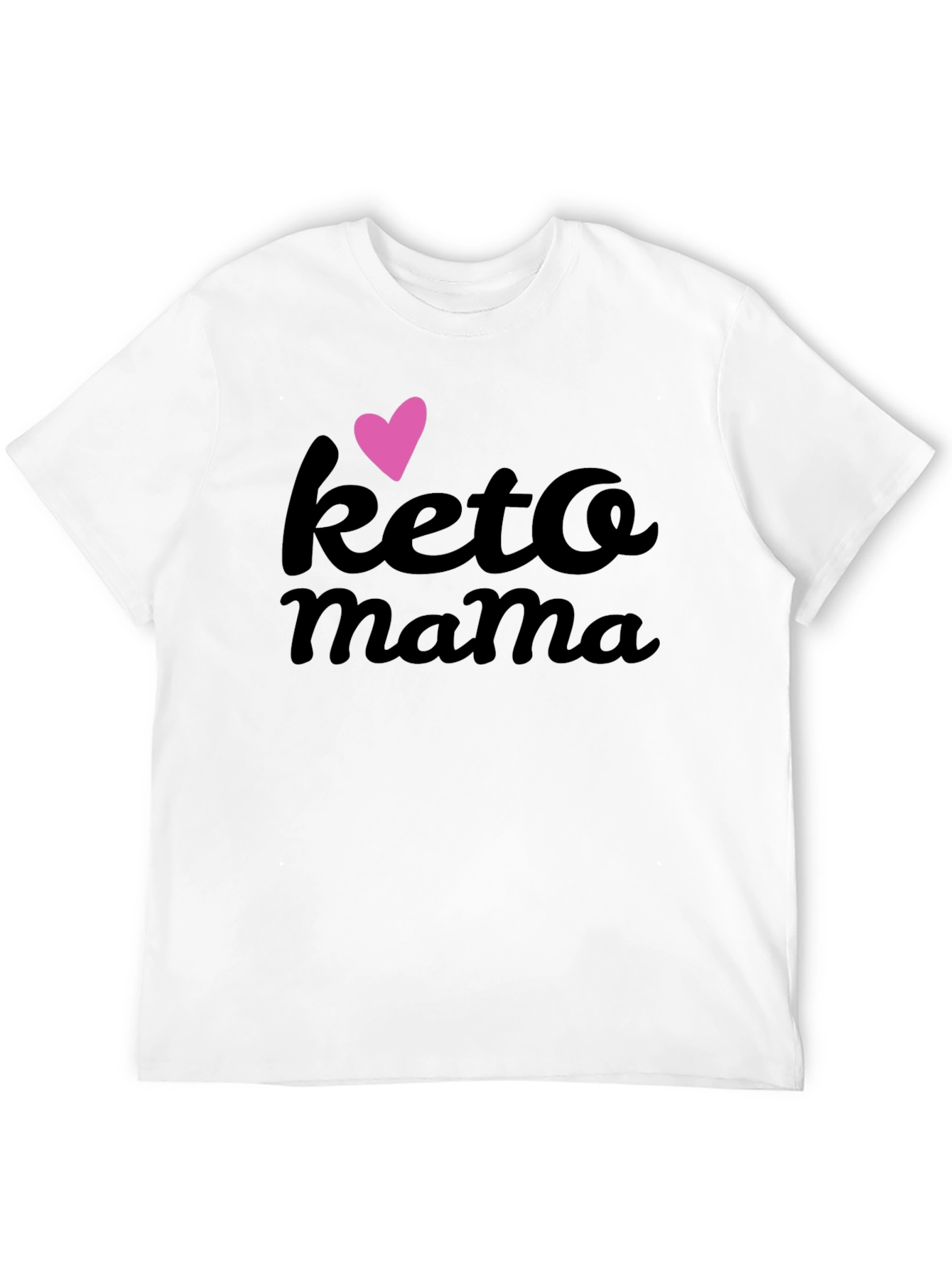Keto Mama Black T-Shirt with Heart Graphic
