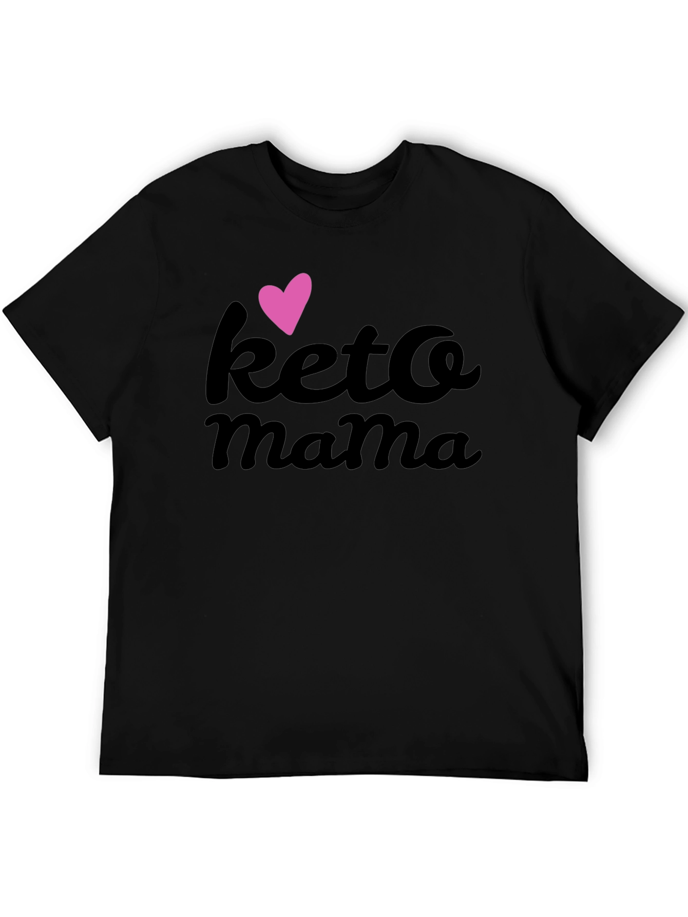 Keto Mama Black T-Shirt with Heart Graphic