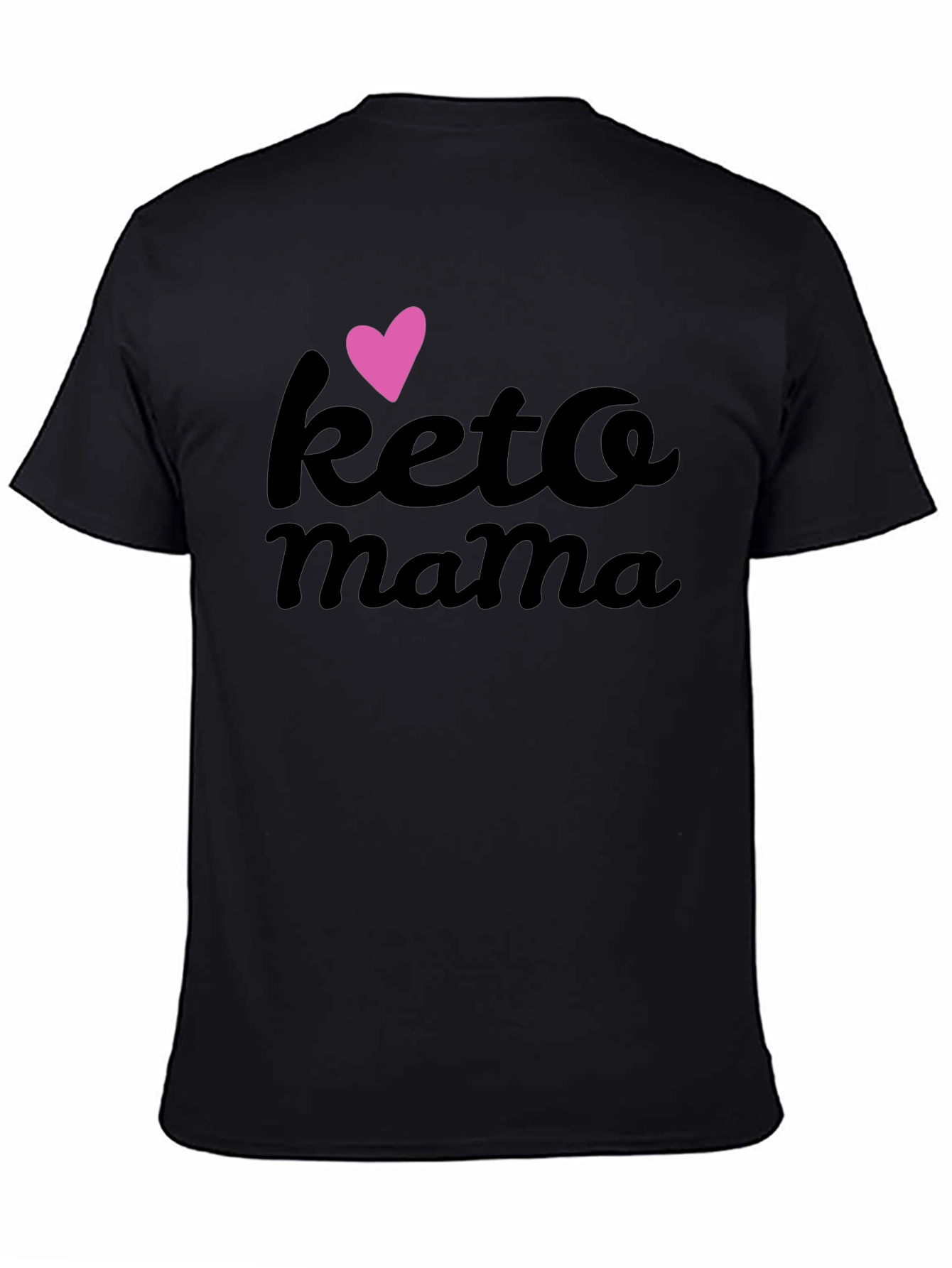 Keto Mama Black T-Shirt with Heart Graphic