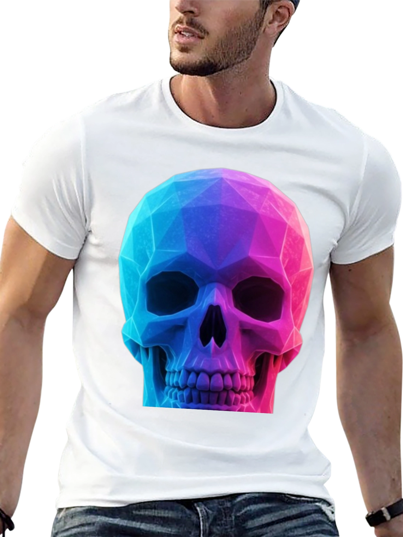 Geometric Skull Graphic T-Shirt