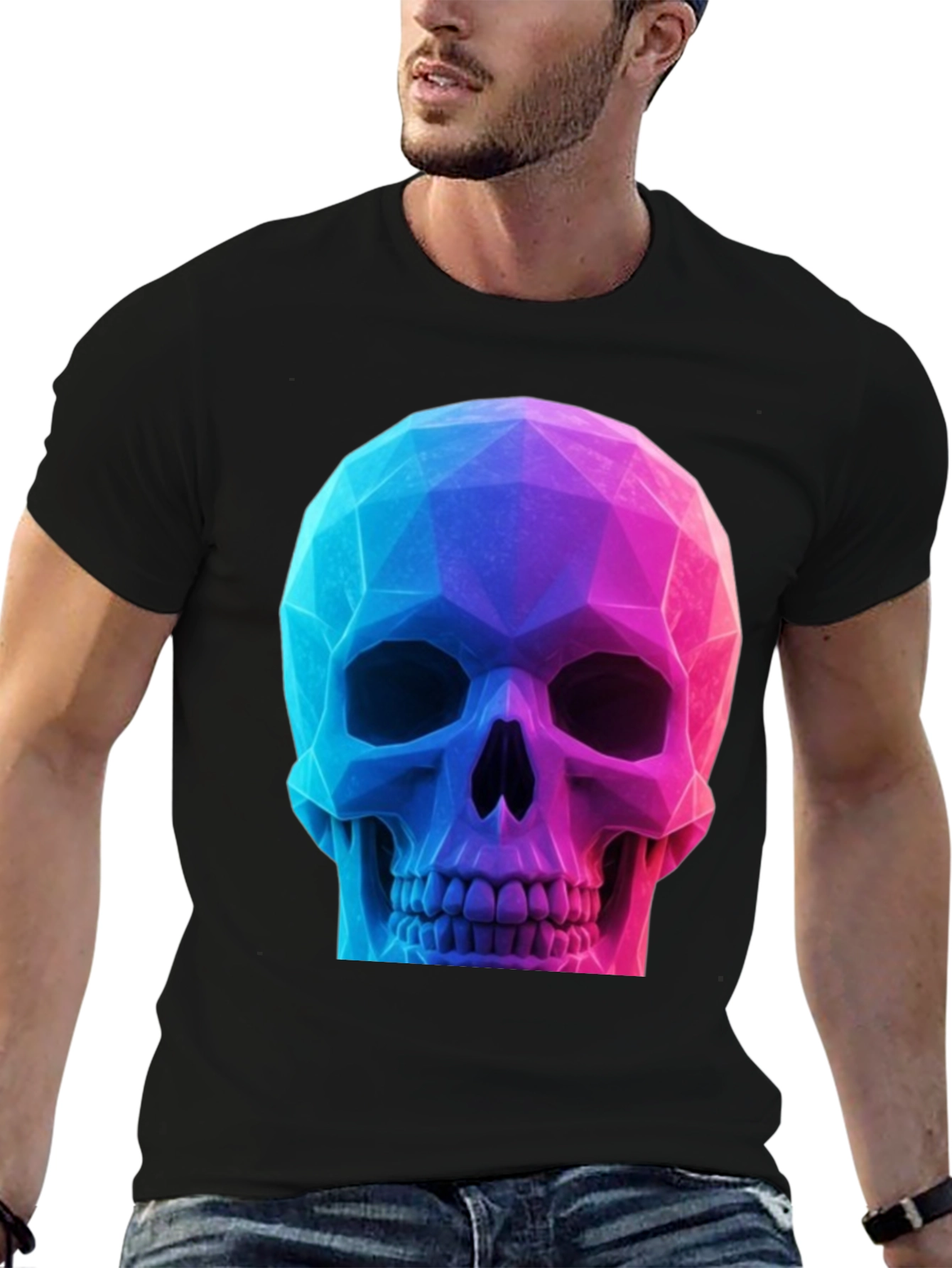 Geometric Skull Graphic T-Shirt
