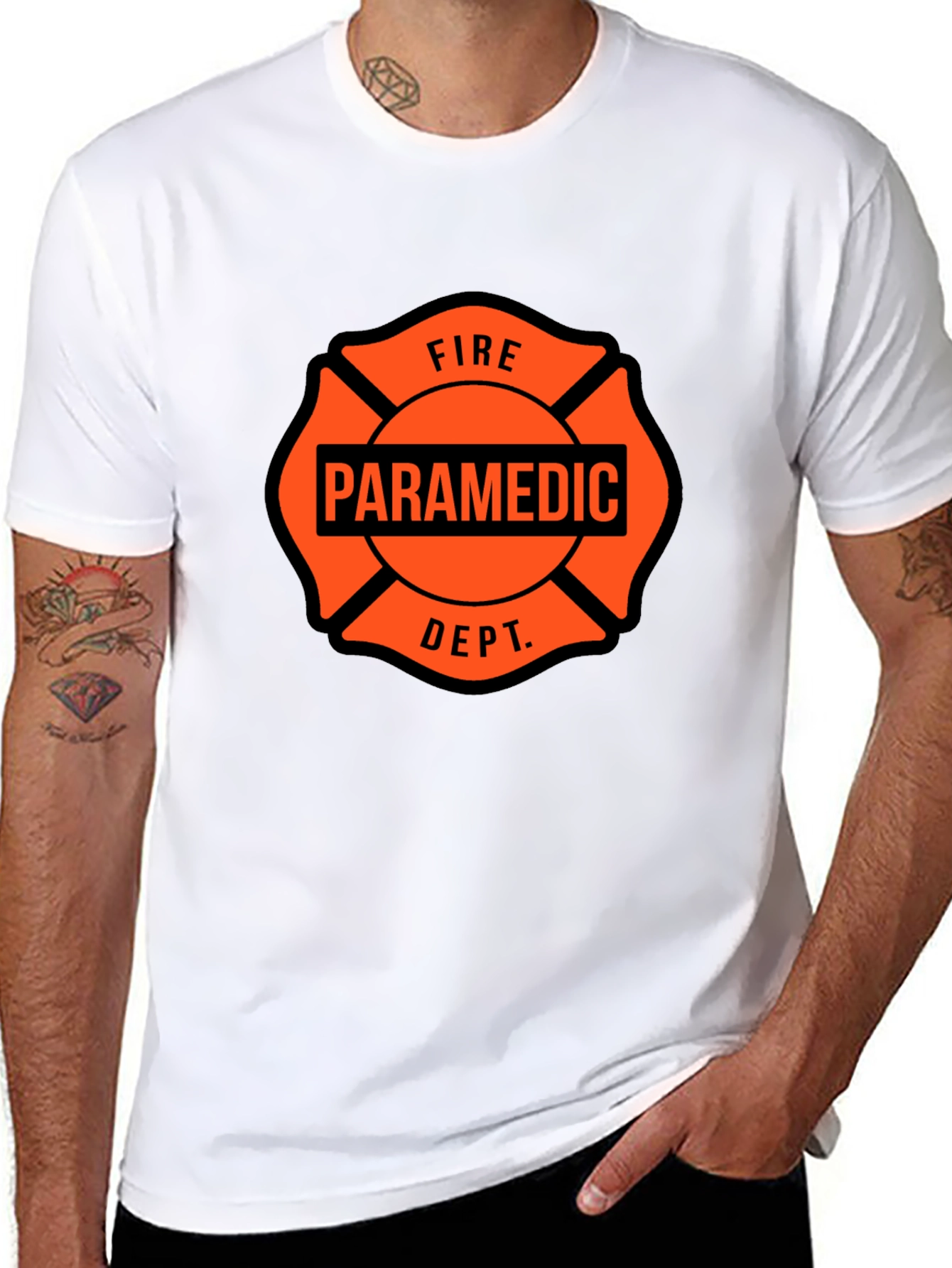 Paramedic Fire Dept. Maltese Cross T-Shirt