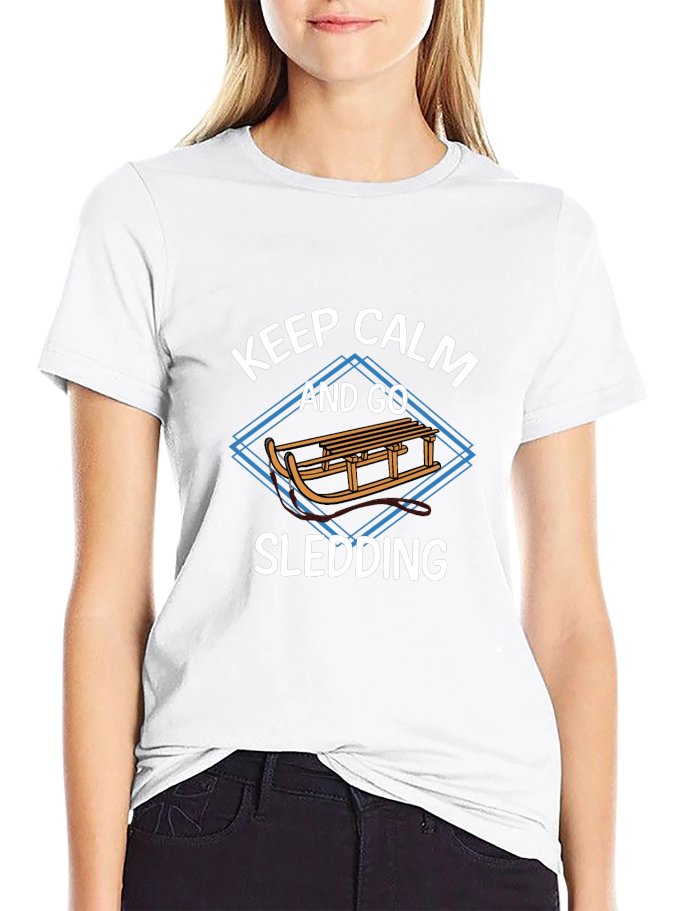 Keep Calm and Go Sledding Graphic Tee