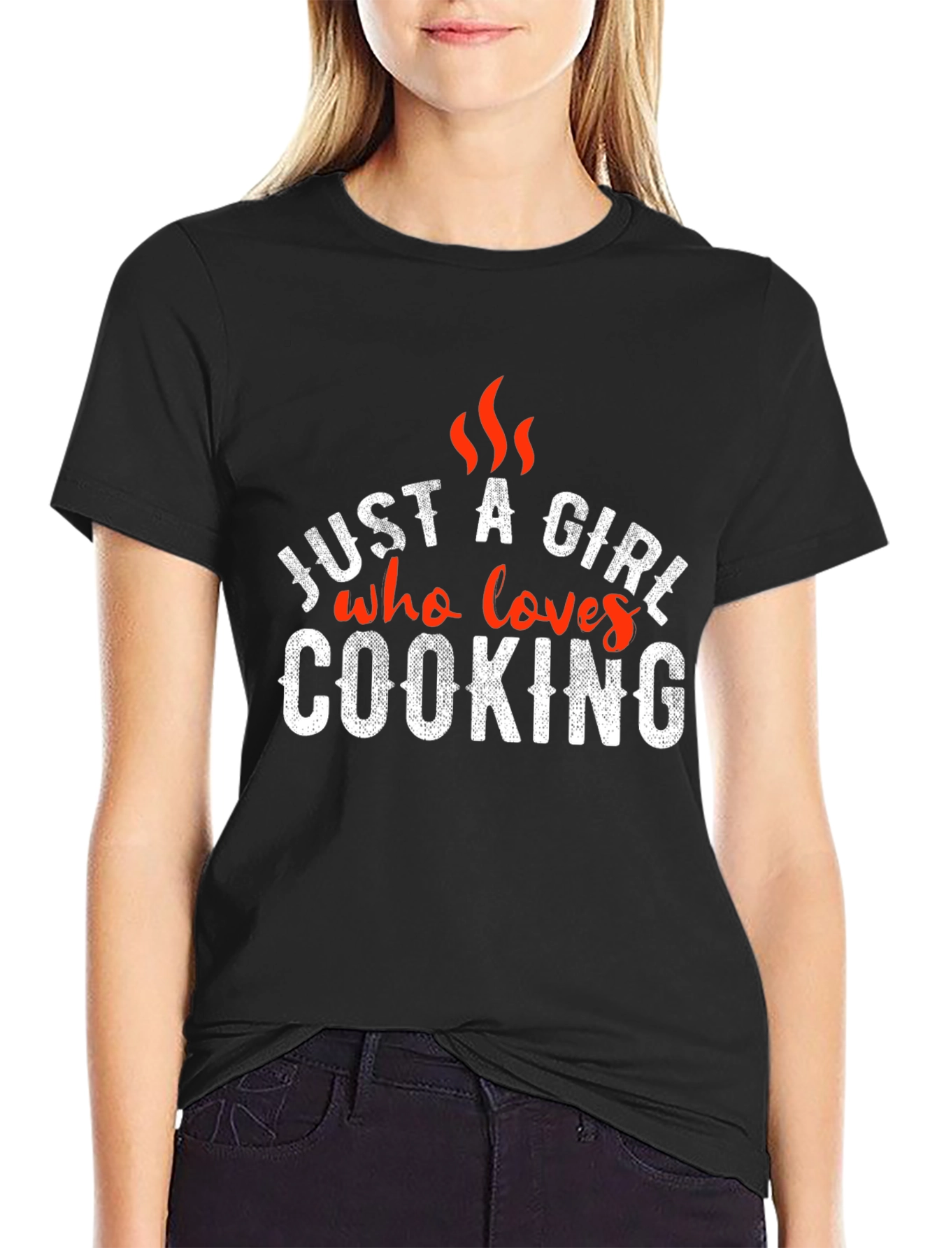 Just A Girl Who Loves Cooking - Novelty T-Shirt
