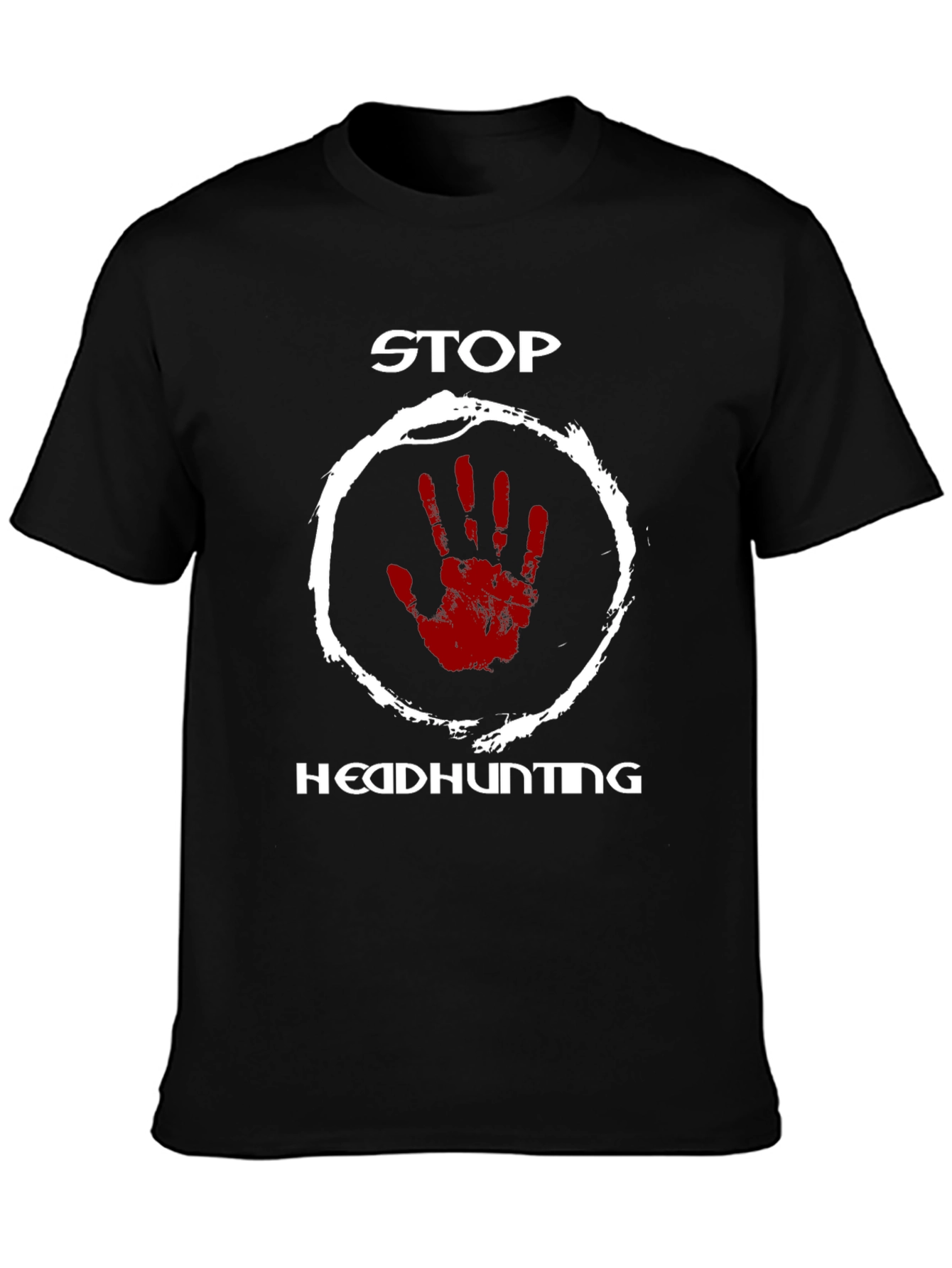 Stop Headhunting T-Shirt - Black Graphic Print