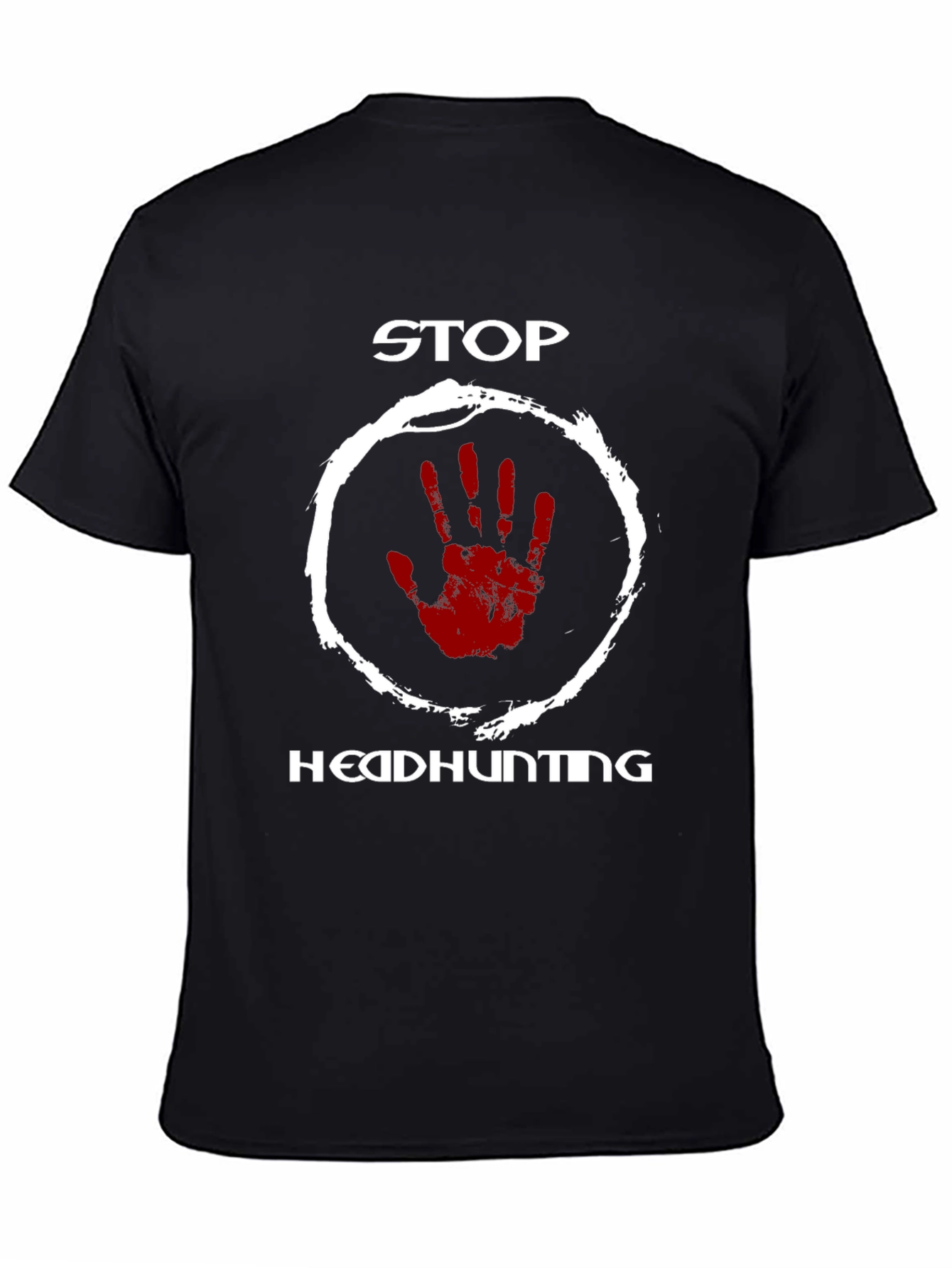 Stop Headhunting T-Shirt - Black Graphic Print