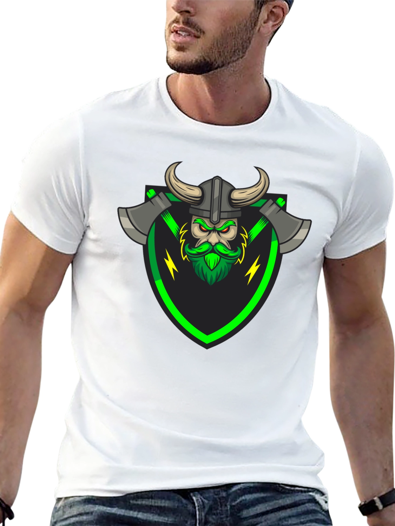 Viking Warrior Graphic Tee - Black T-Shirt
