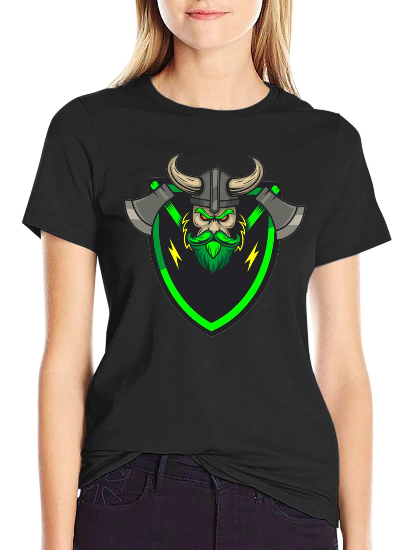 Viking Warrior Graphic Tee - Black T-Shirt