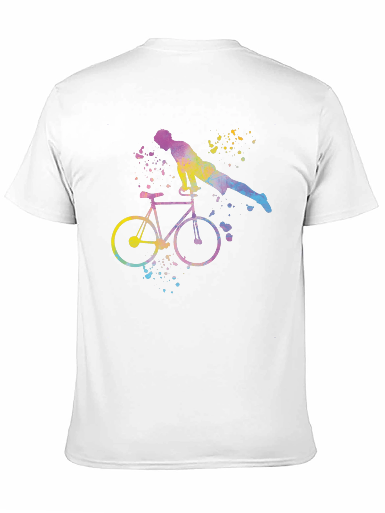 Watercolor Cycling Man T-Shirt