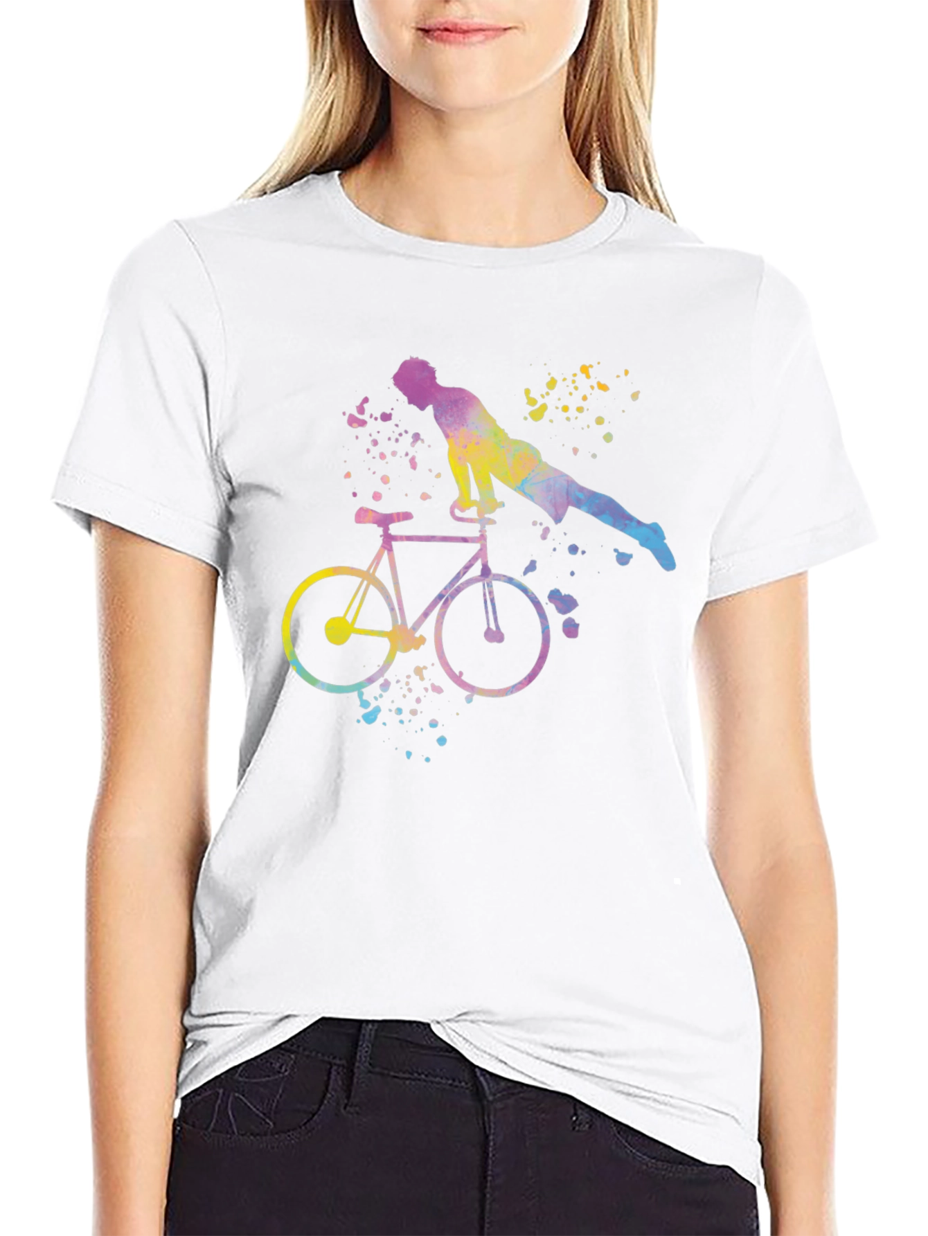 Watercolor Cycling Man T-Shirt