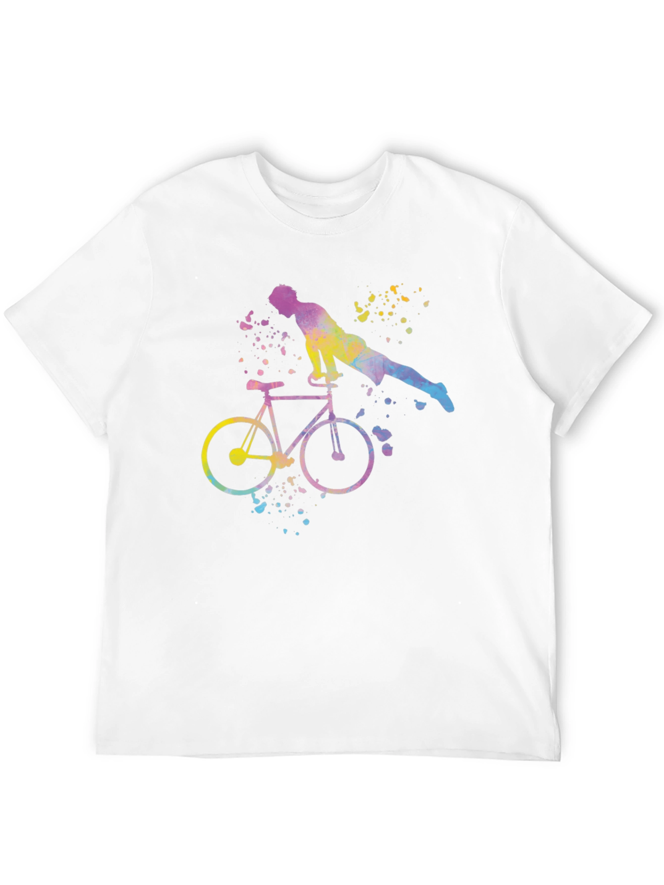 Watercolor Cycling Man T-Shirt