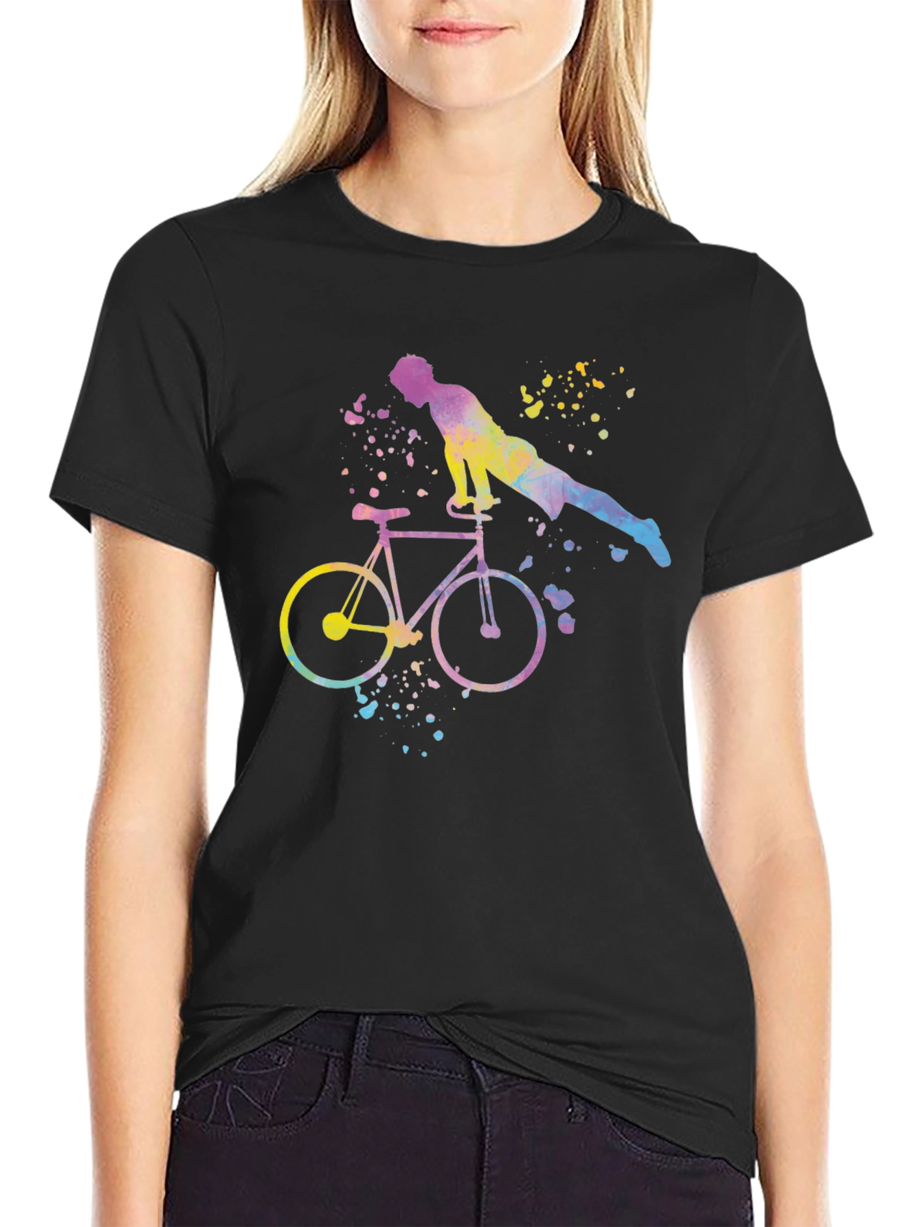 Watercolor Cycling Man T-Shirt
