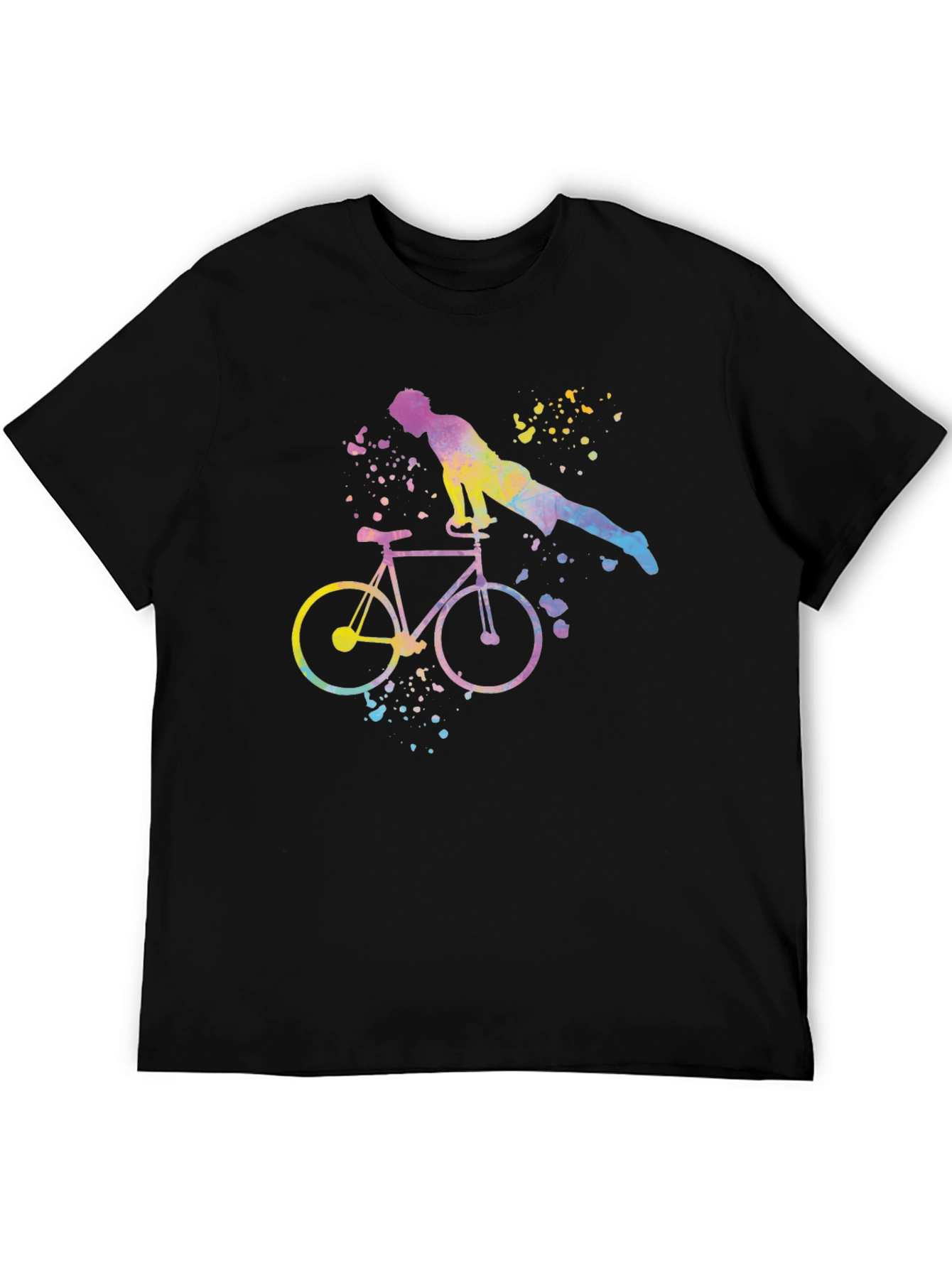 Watercolor Cycling Man T-Shirt