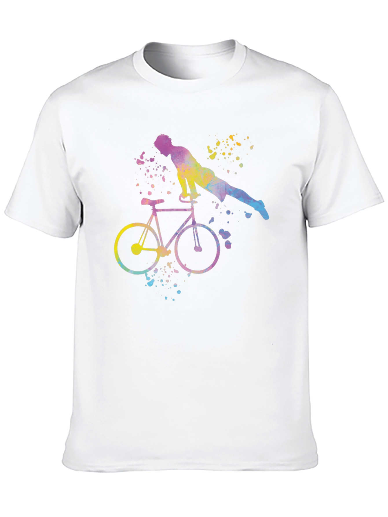 Watercolor Cycling Man T-Shirt