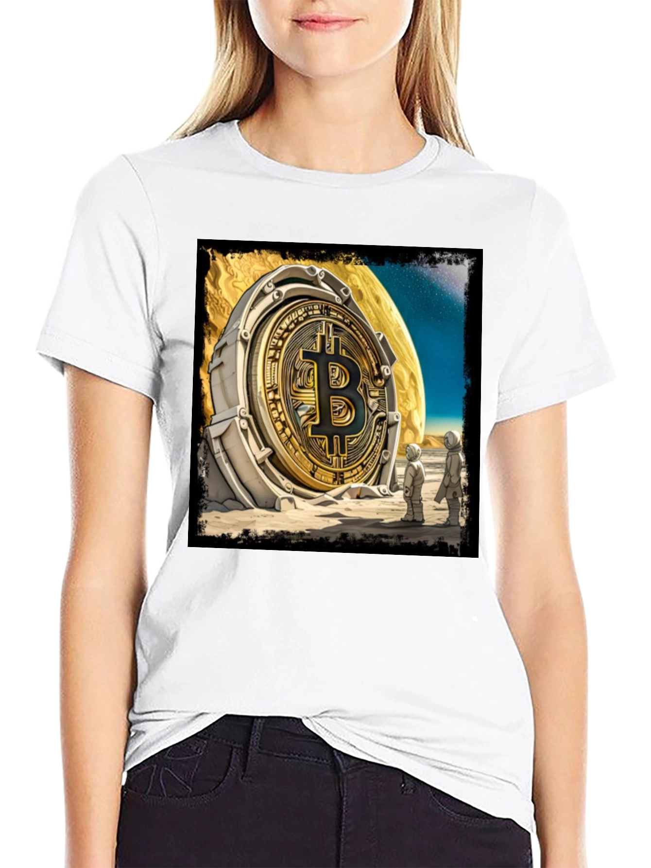 Bitcoin Moon Landing Graphic Tee