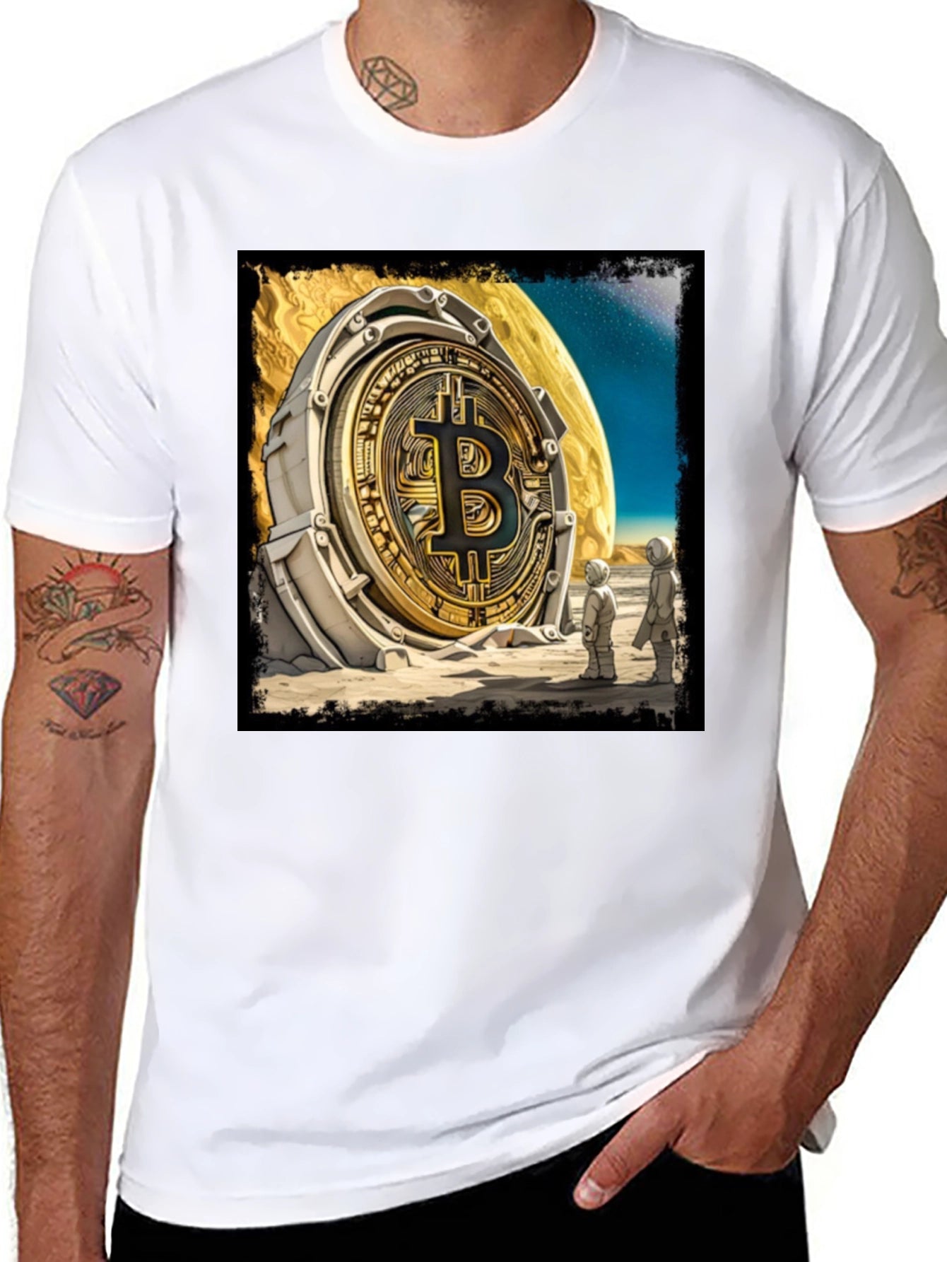Bitcoin Moon Landing Graphic Tee