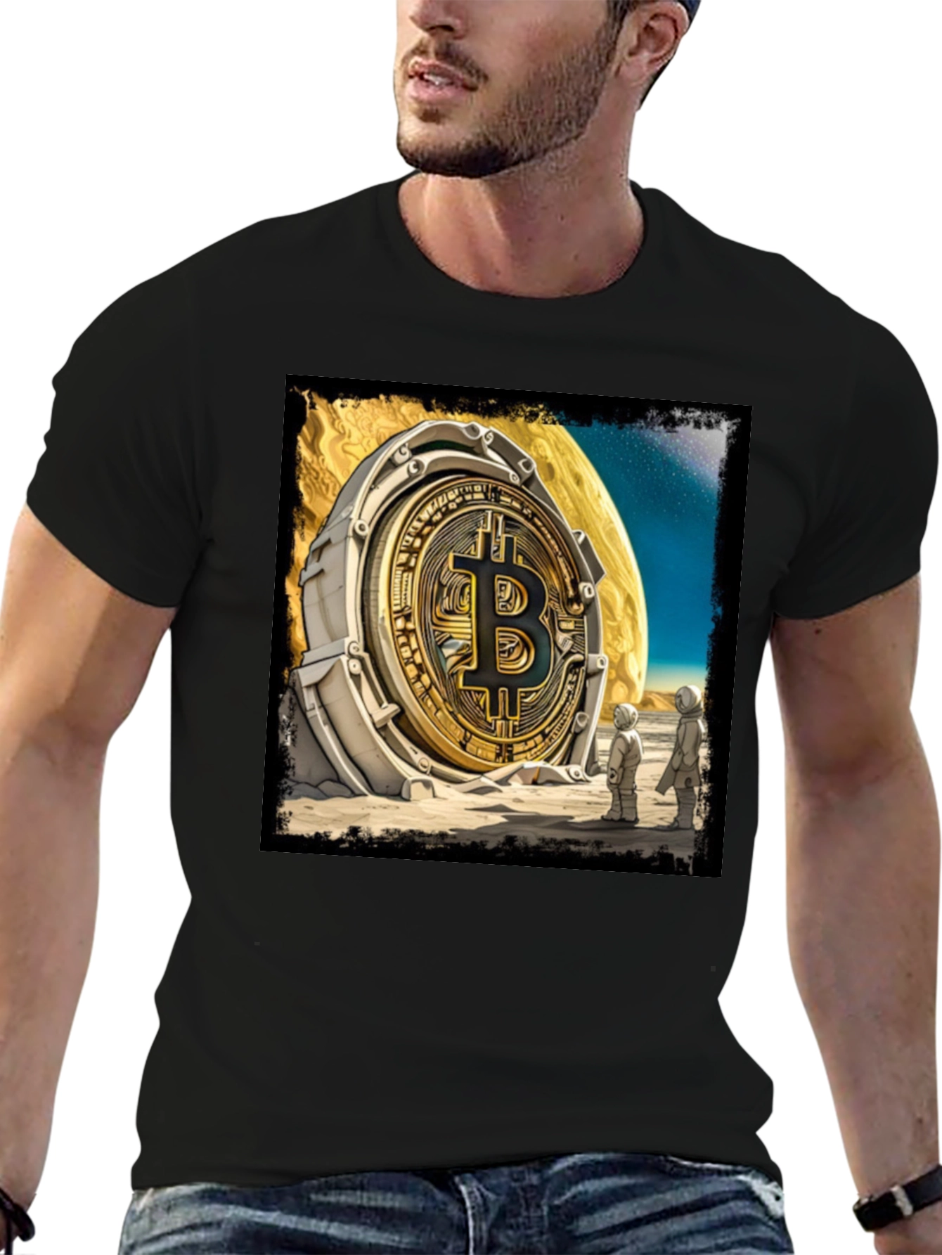 Bitcoin Moon Landing Graphic Tee