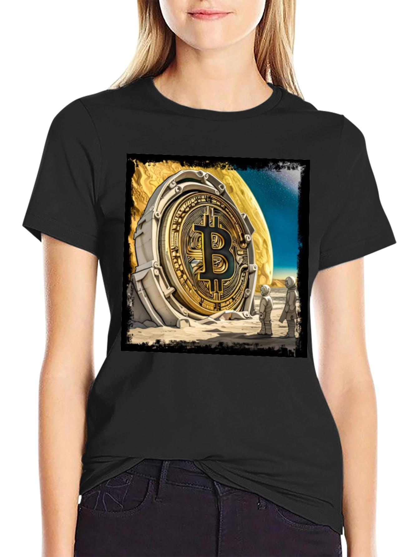 Bitcoin Moon Landing Graphic Tee
