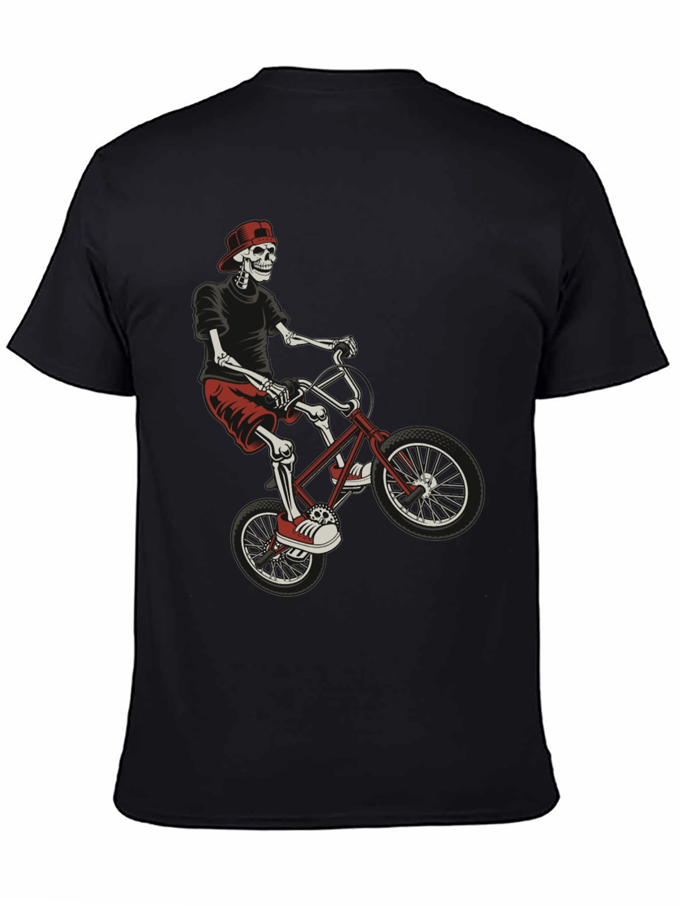 Skeleton BMX Rider Graphic T-Shirt