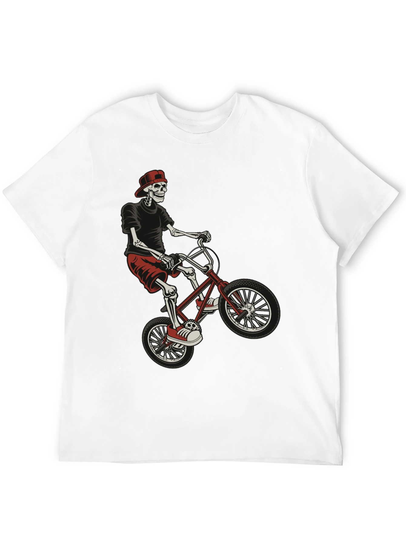 Skeleton BMX Rider Graphic T-Shirt