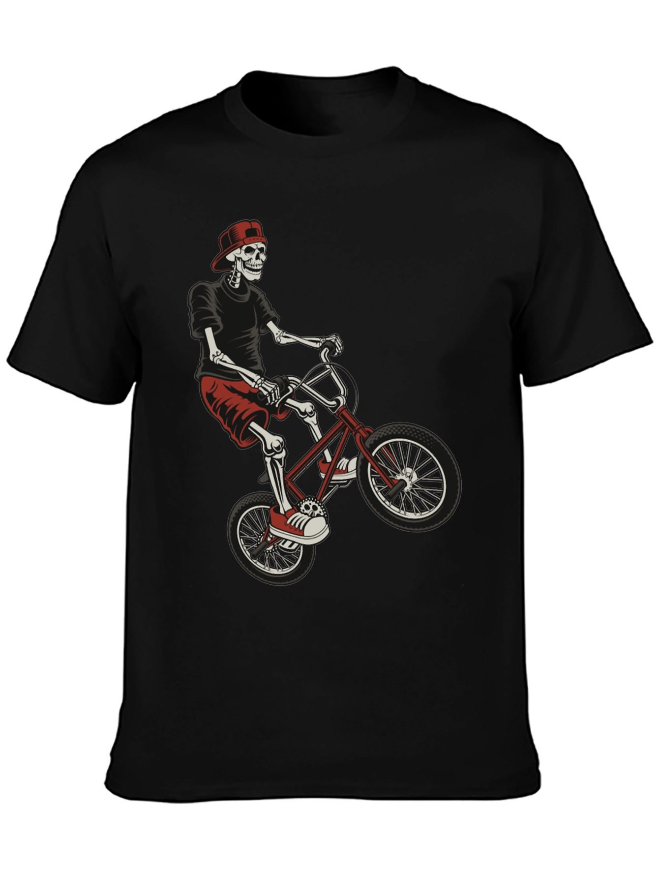 Skeleton BMX Rider Graphic T-Shirt