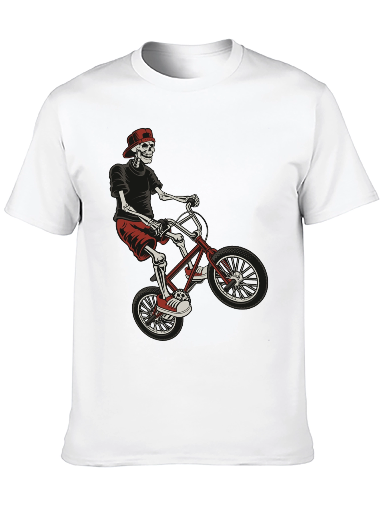 Skeleton BMX Rider Graphic T-Shirt
