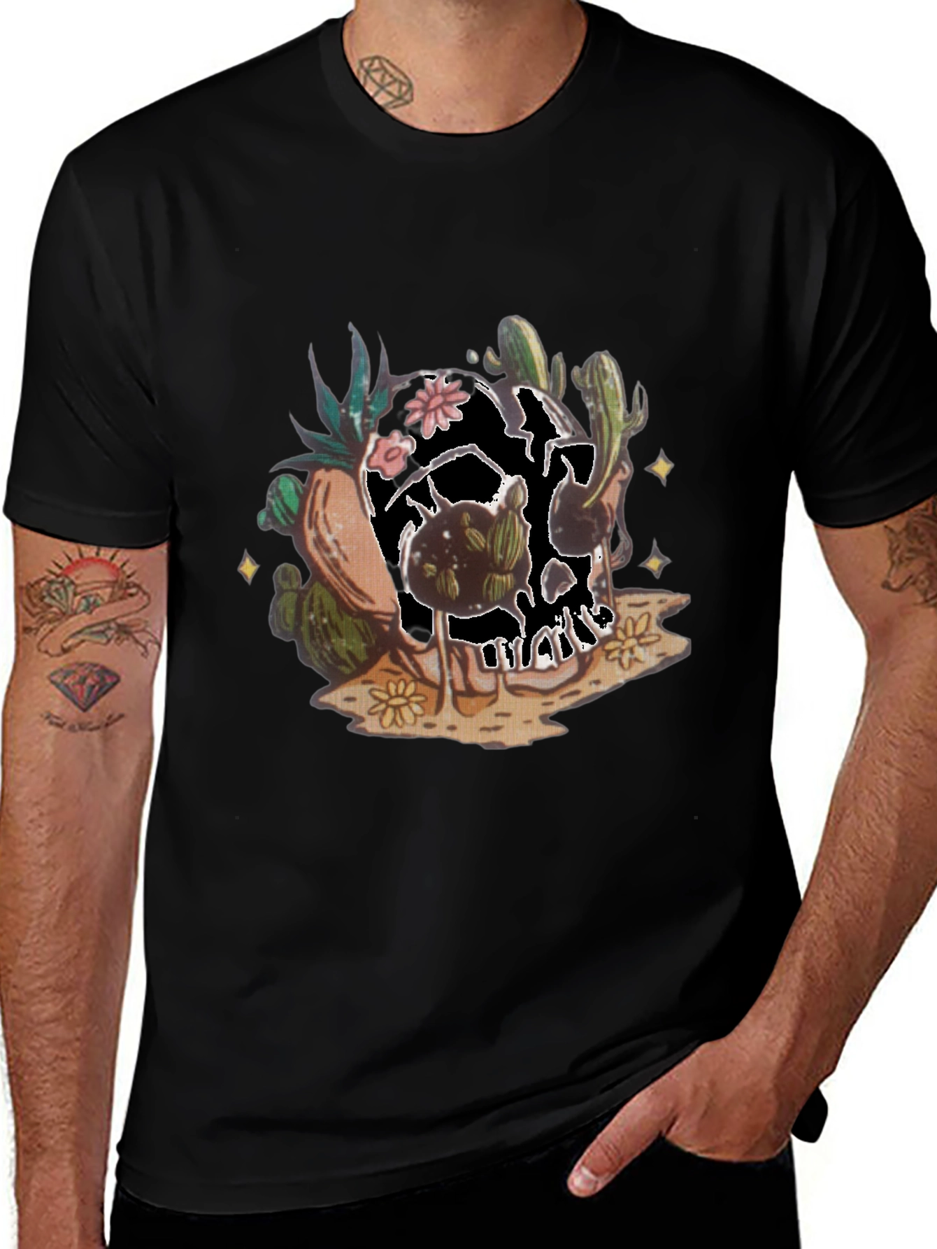 Cactus Skull Graphic Tee - Unique Desert Style