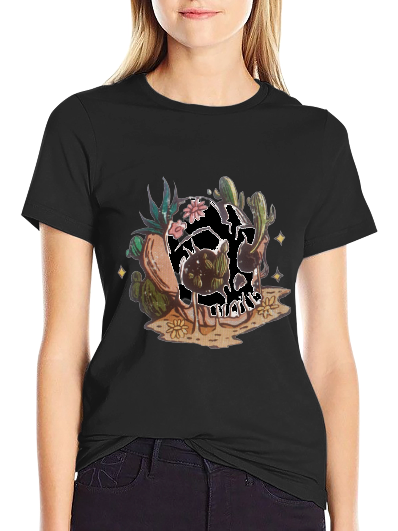 Cactus Skull Graphic Tee - Unique Desert Style