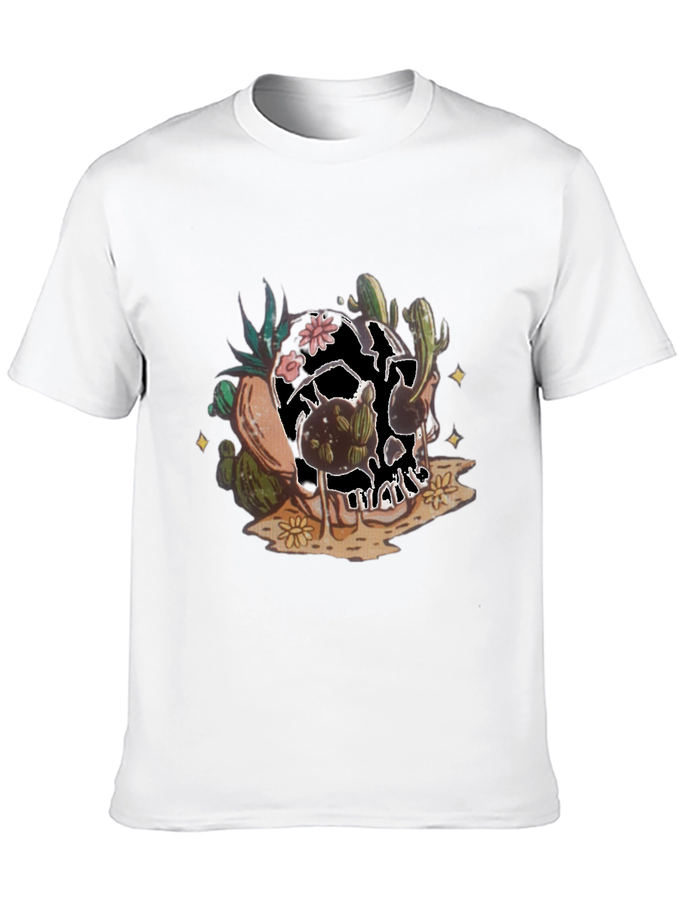 Cactus Skull Graphic Tee - Unique Desert Style