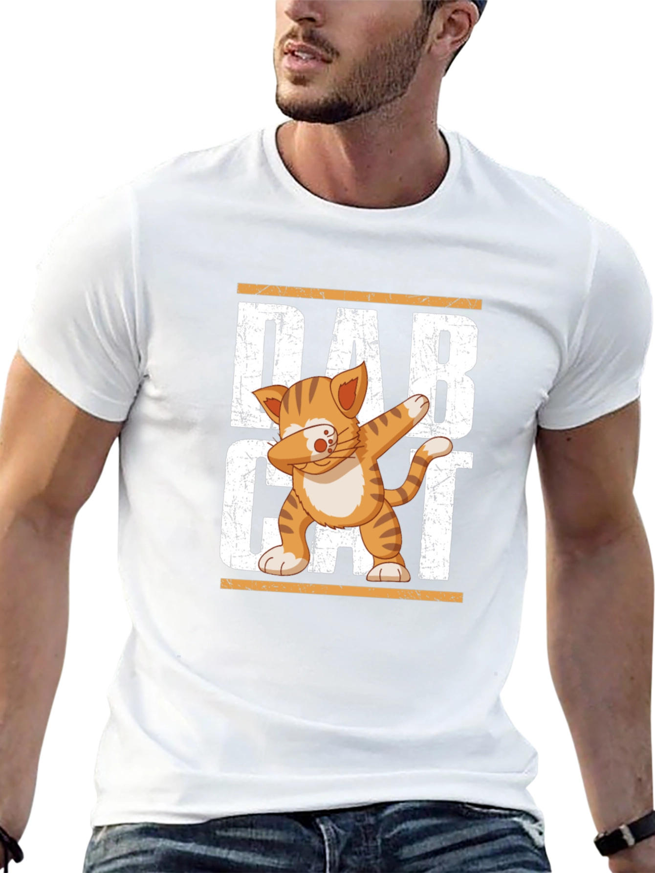 Dabbing Cat Graphic T-Shirt