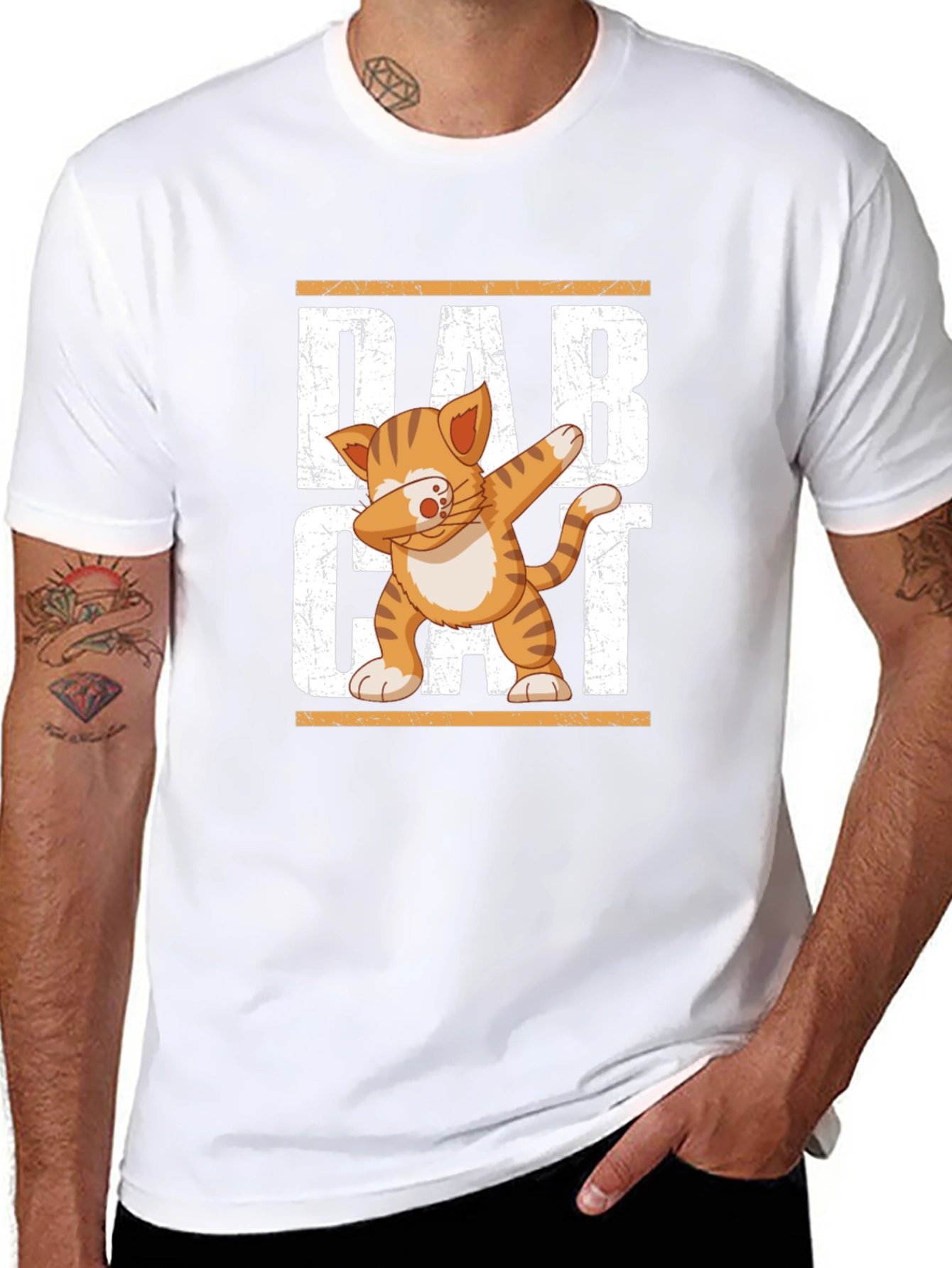 Dabbing Cat Graphic T-Shirt