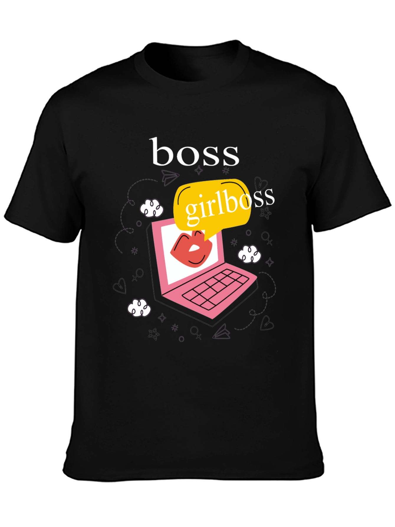 Girlboss Graphic Tee - Trendy Laptop Design T-shirt