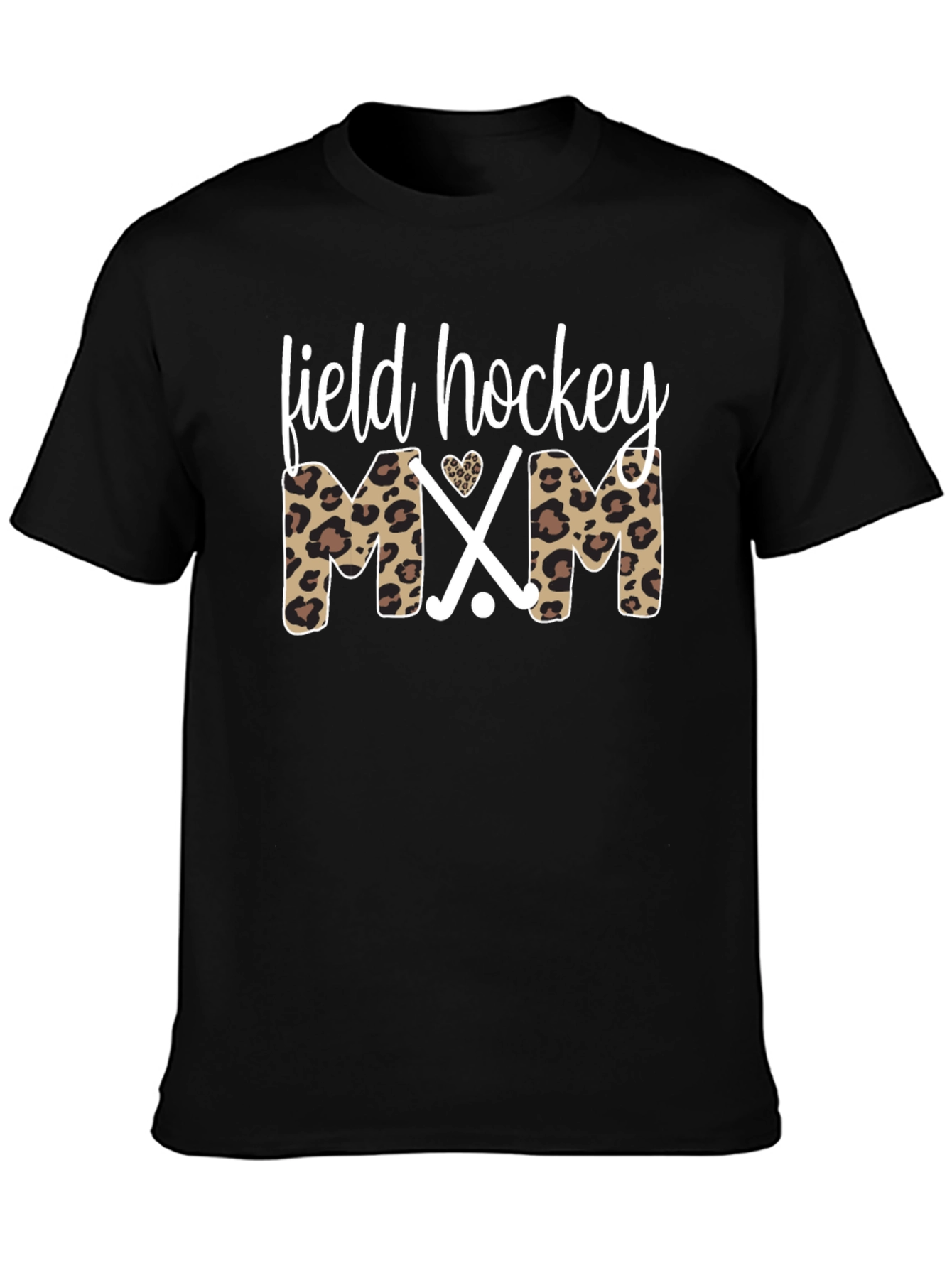 Field Hockey Mom Leopard Print T-Shirt