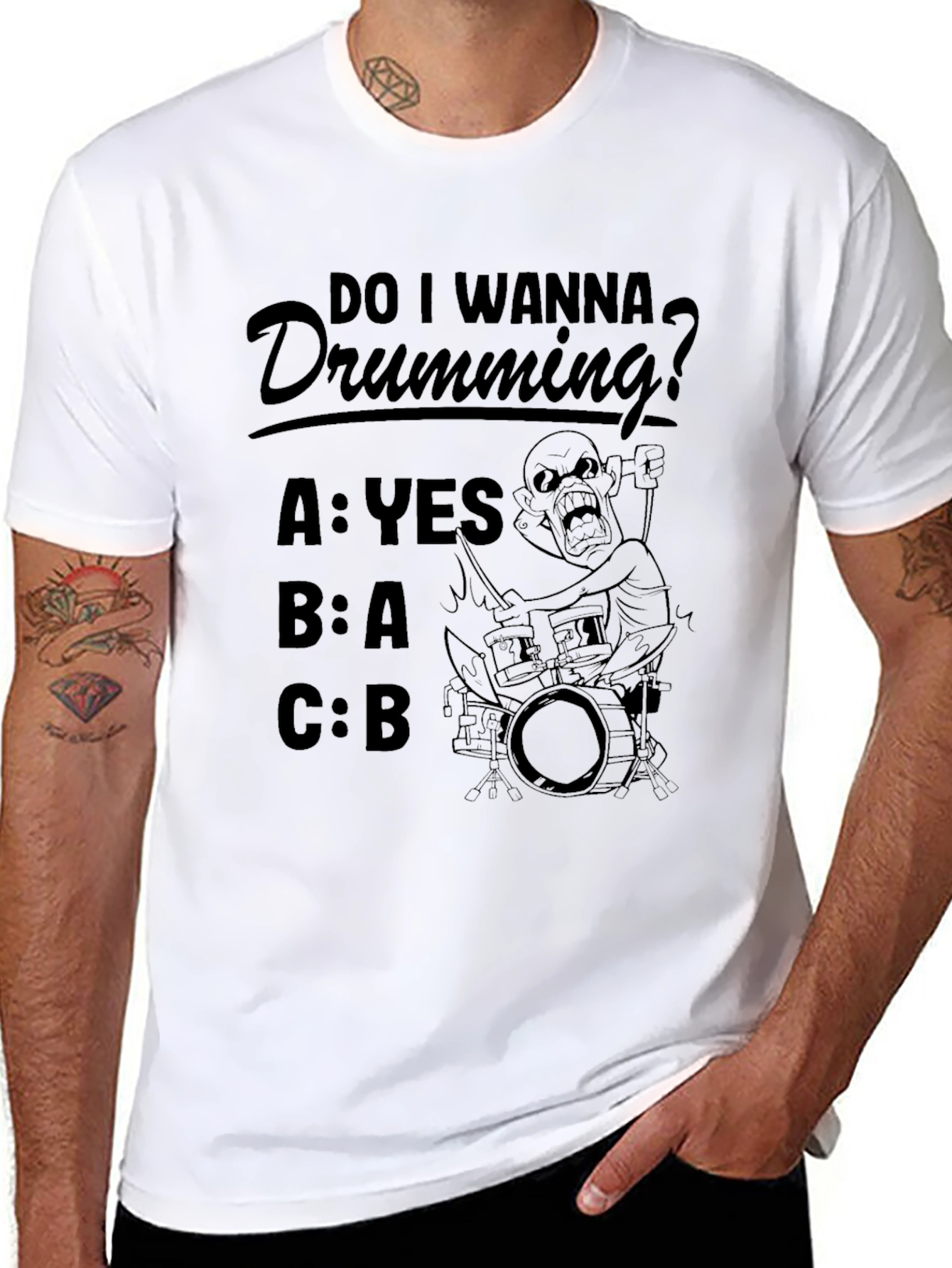 Funny Drumming T-Shirt - Do I Wanna Drumming?