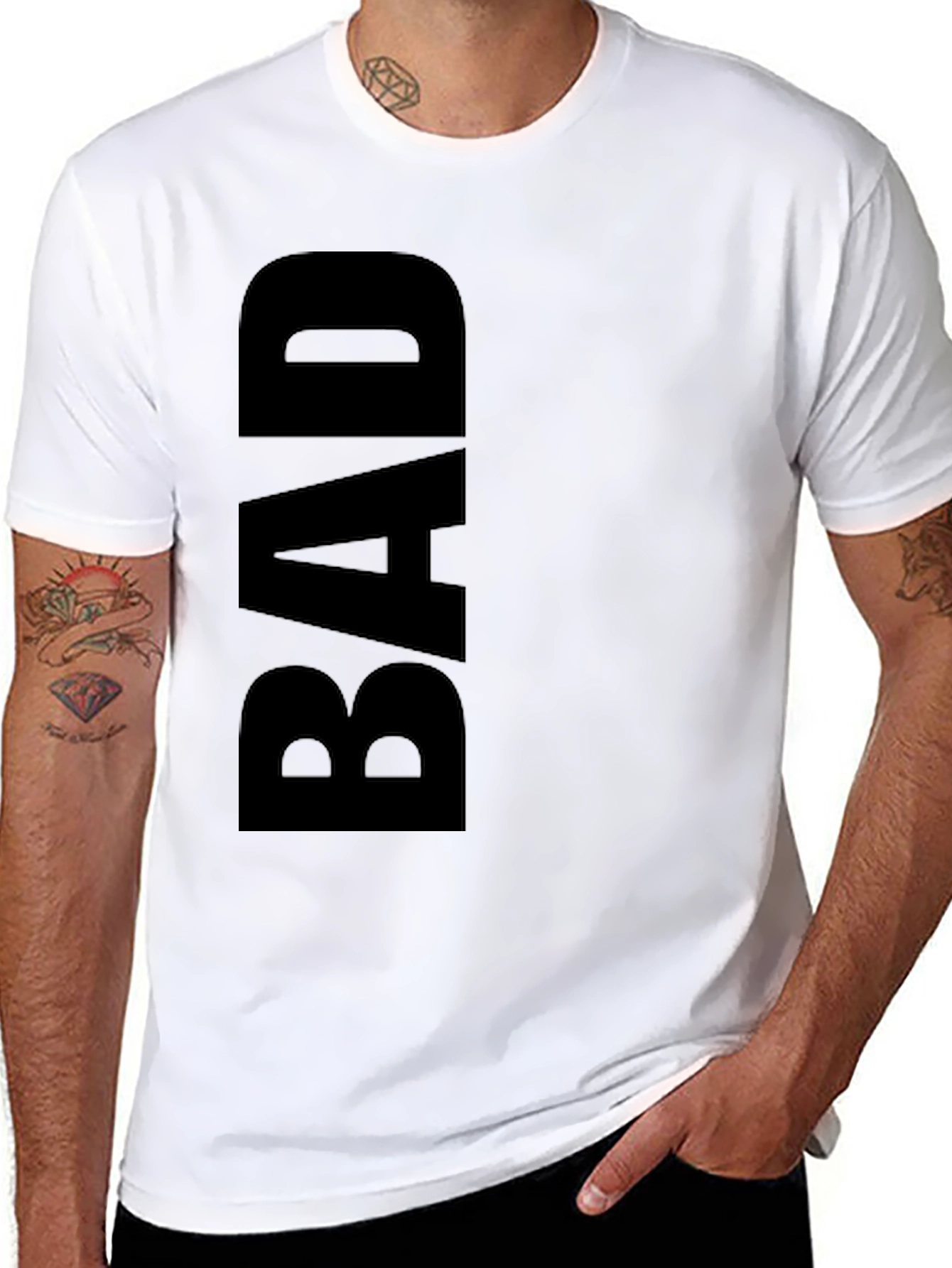 Black BAD Graphic Tee - Trendy Casual Wear