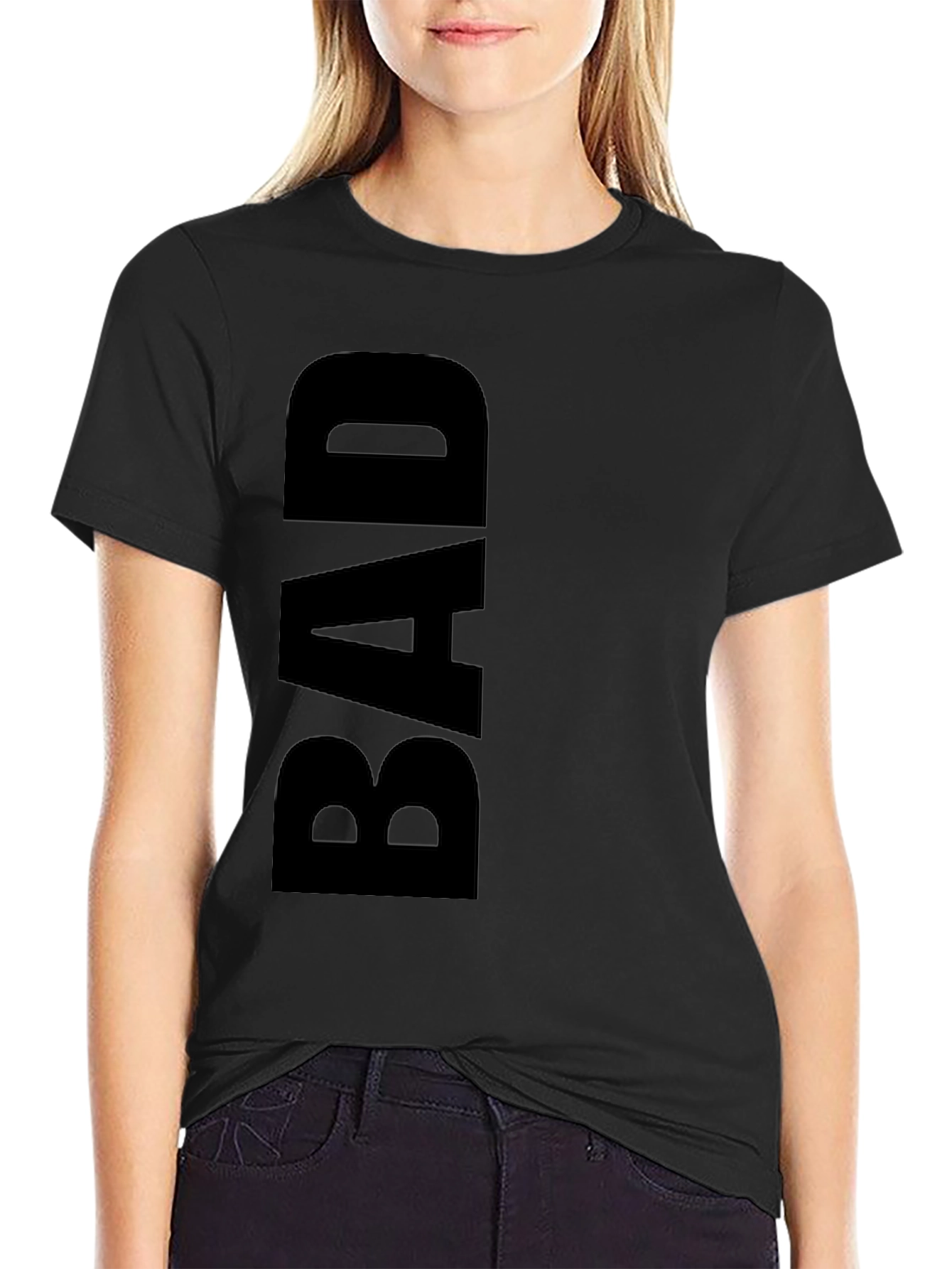 Black BAD Graphic Tee - Trendy Casual Wear