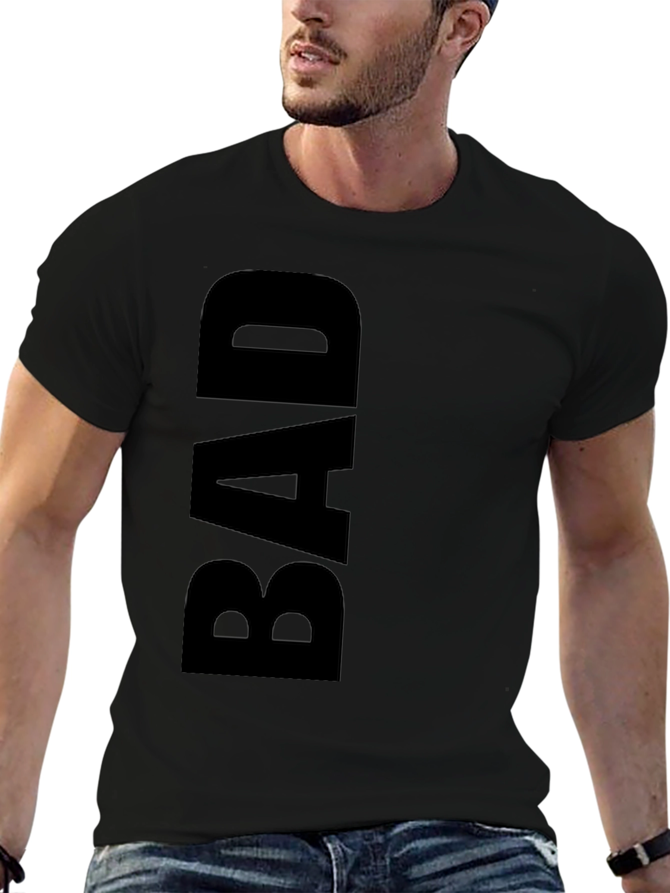 Black BAD Graphic Tee - Trendy Casual Wear