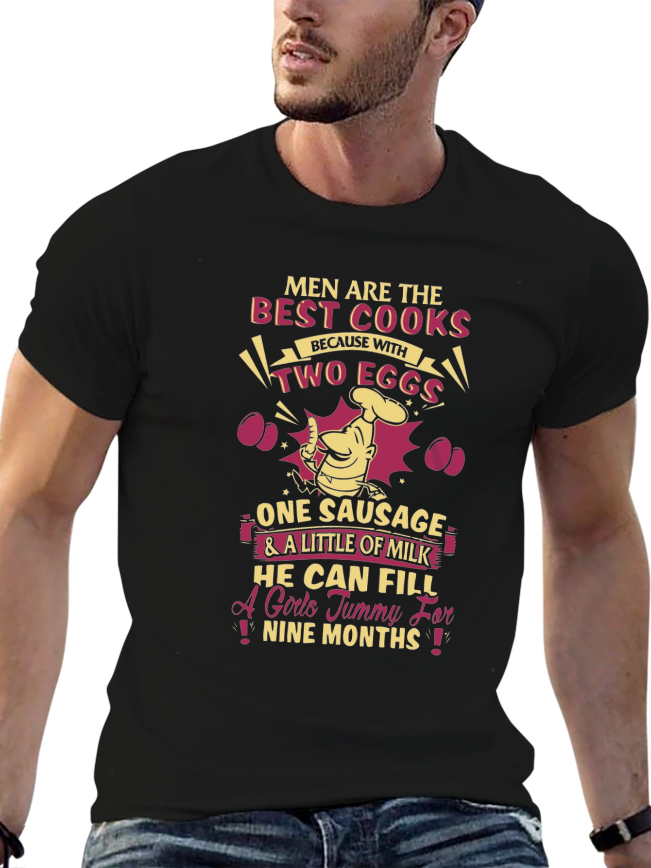 Funny Mens Best Cooks Eggs Sausage T-Shirt