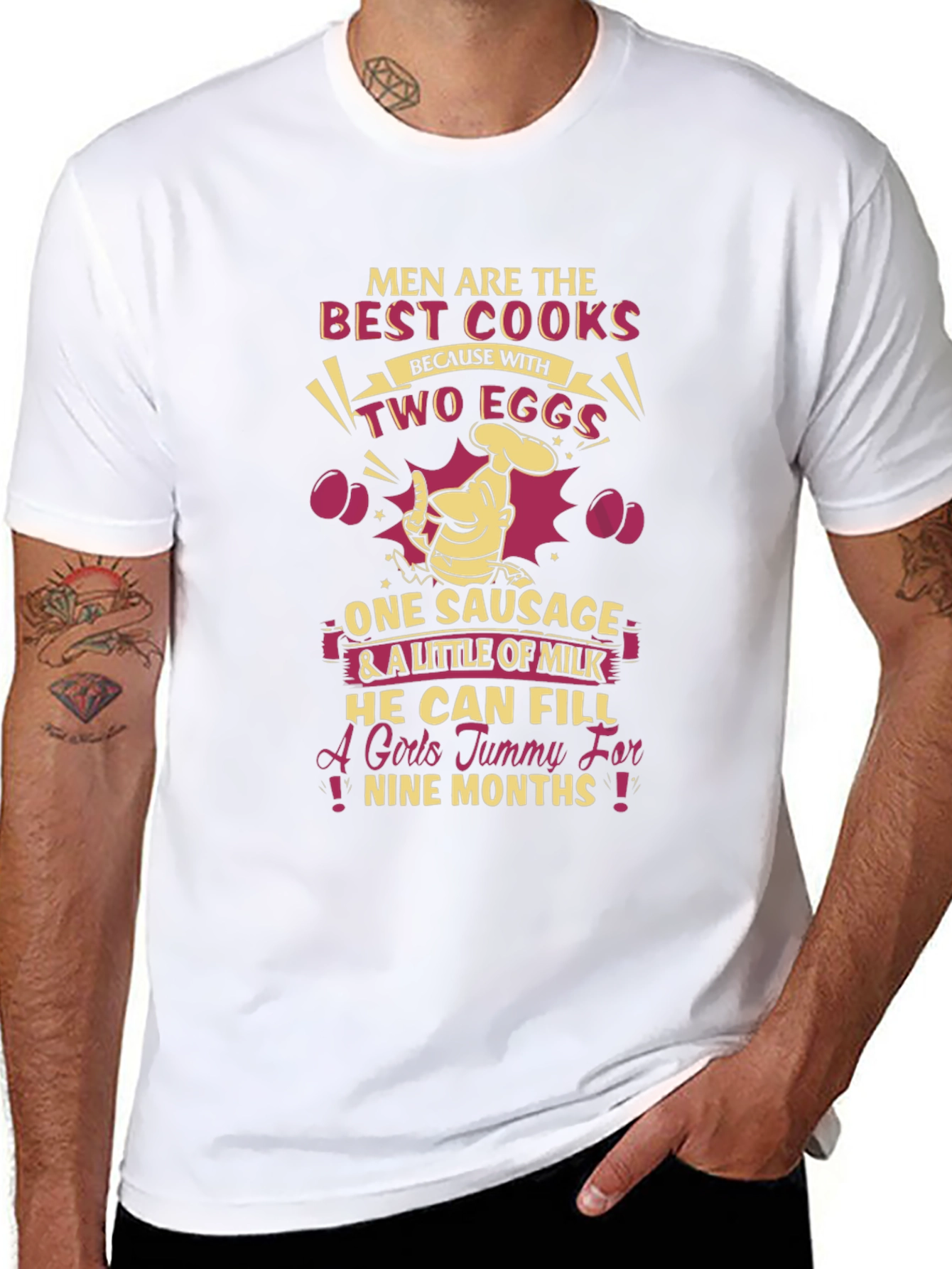 Funny Mens Best Cooks Eggs Sausage T-Shirt