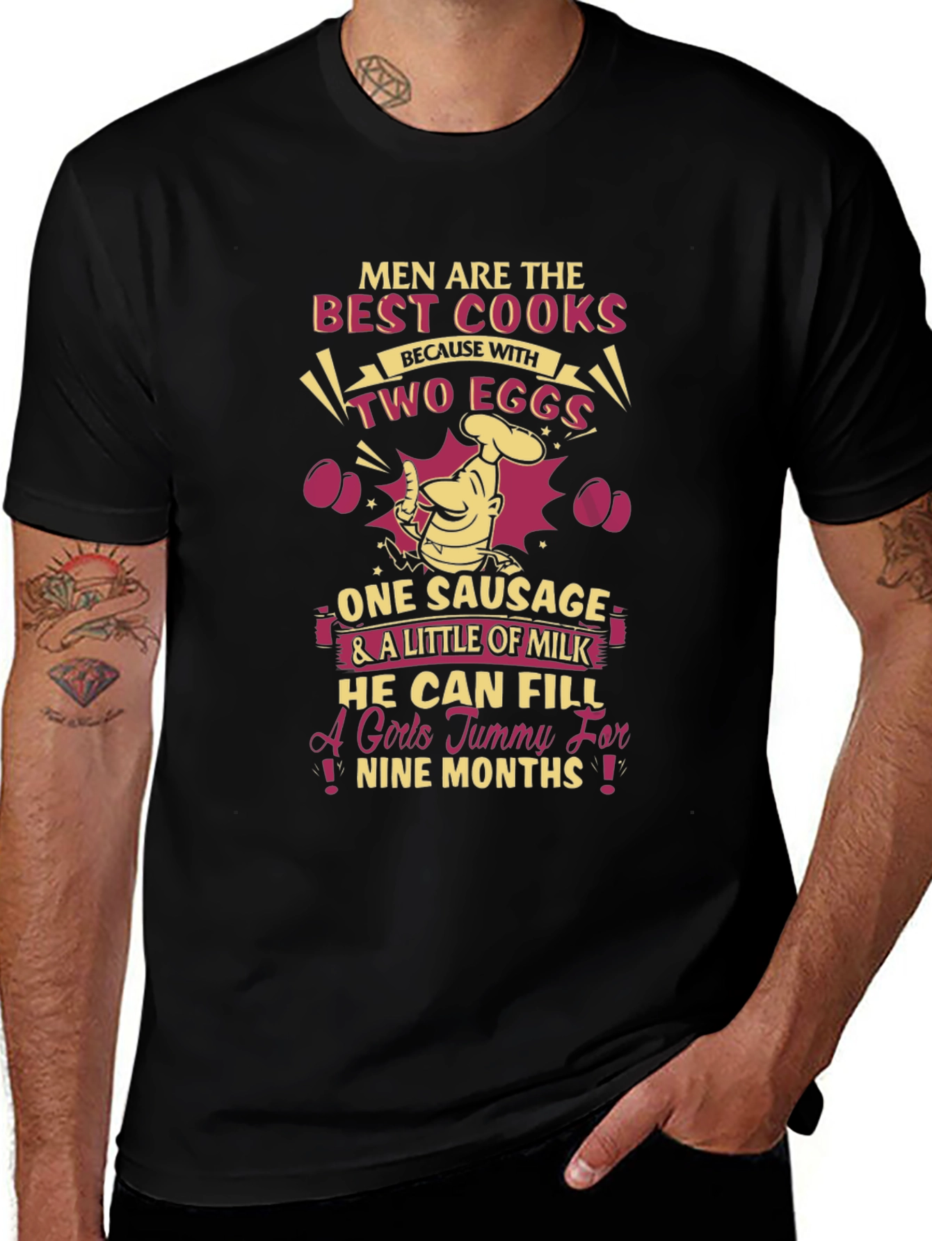 Funny Mens Best Cooks Eggs Sausage T-Shirt