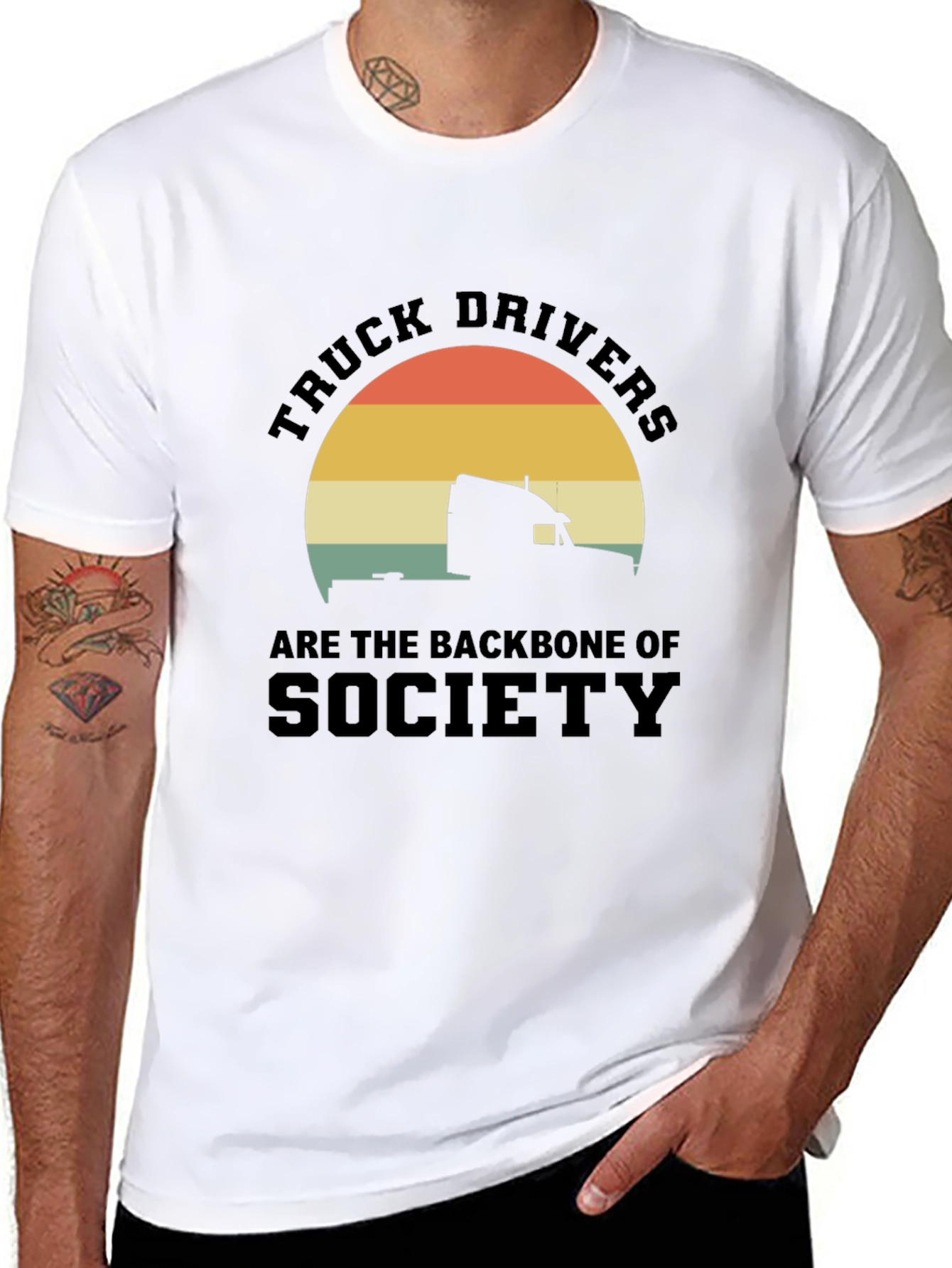 Truck Driver Backbone T-Shirt