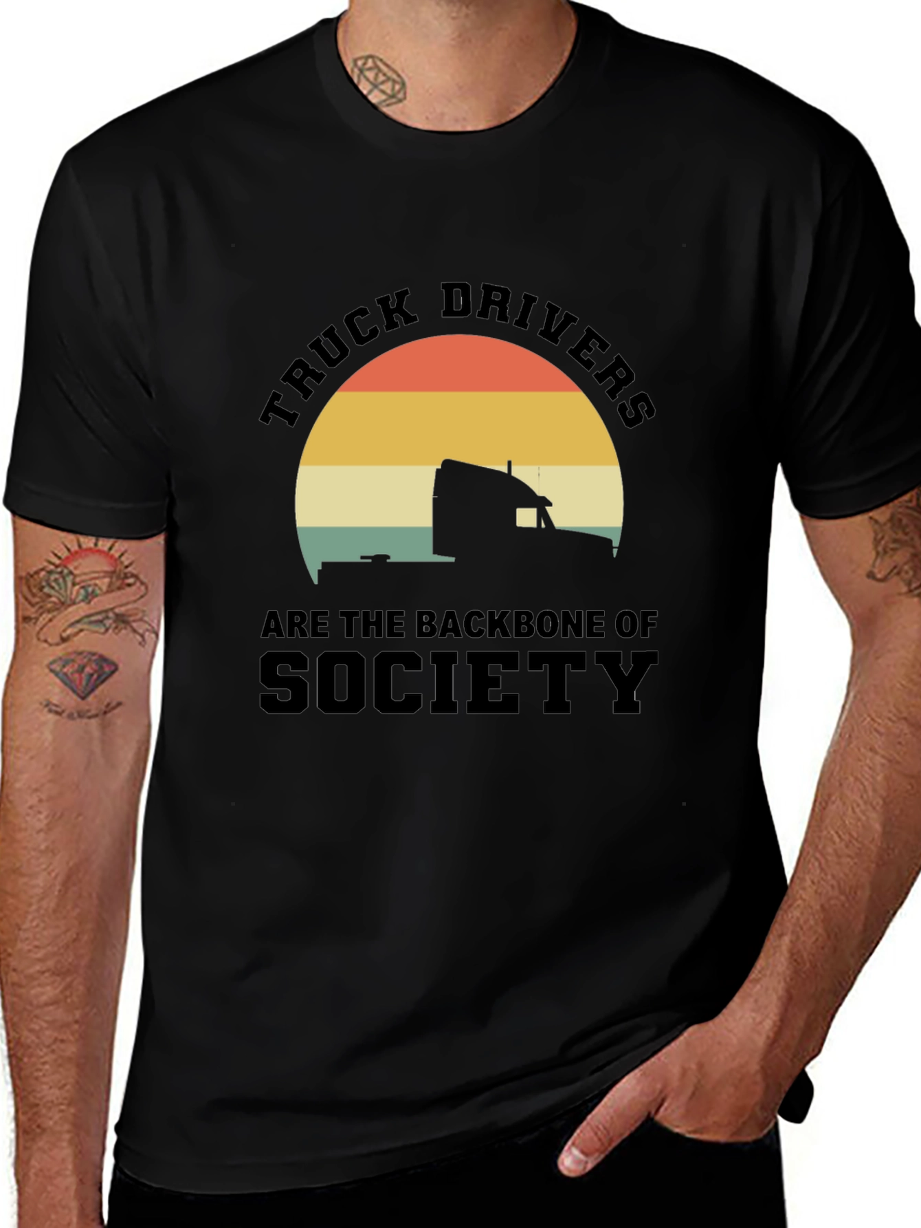 Truck Driver Backbone T-Shirt
