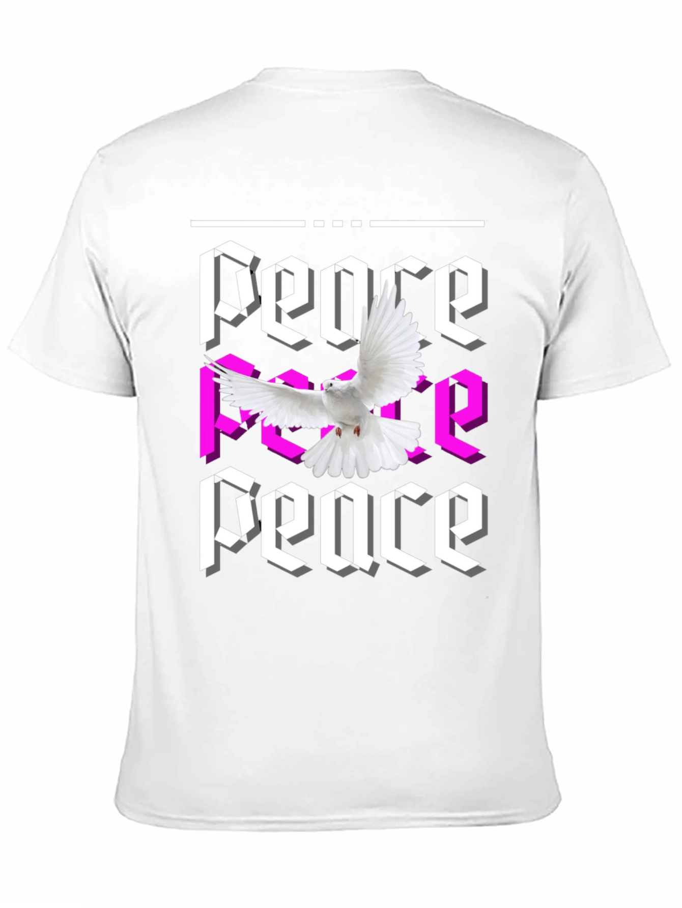 Peace Dove Graphic Print Black T-Shirt