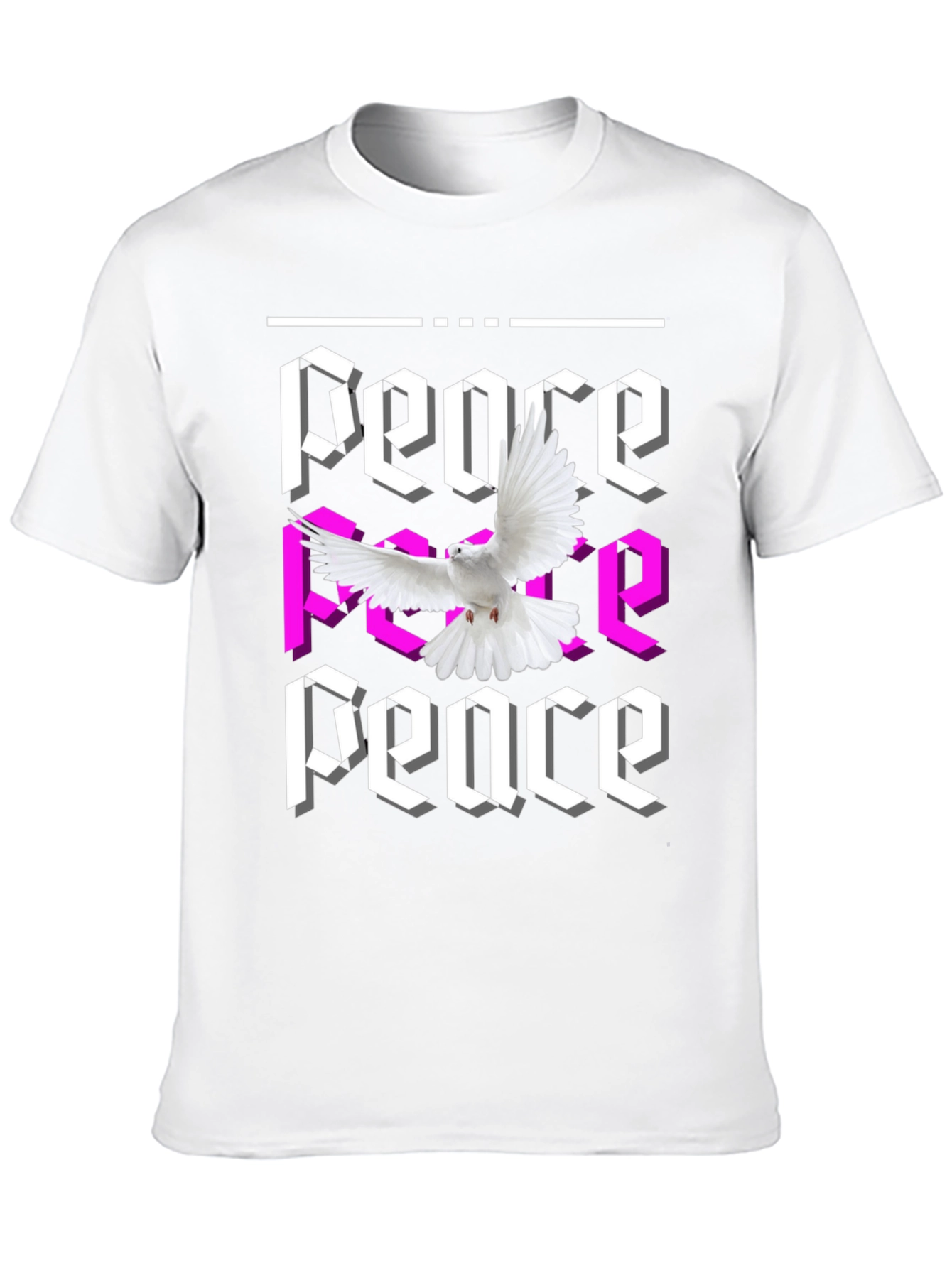 Peace Dove Graphic Print Black T-Shirt