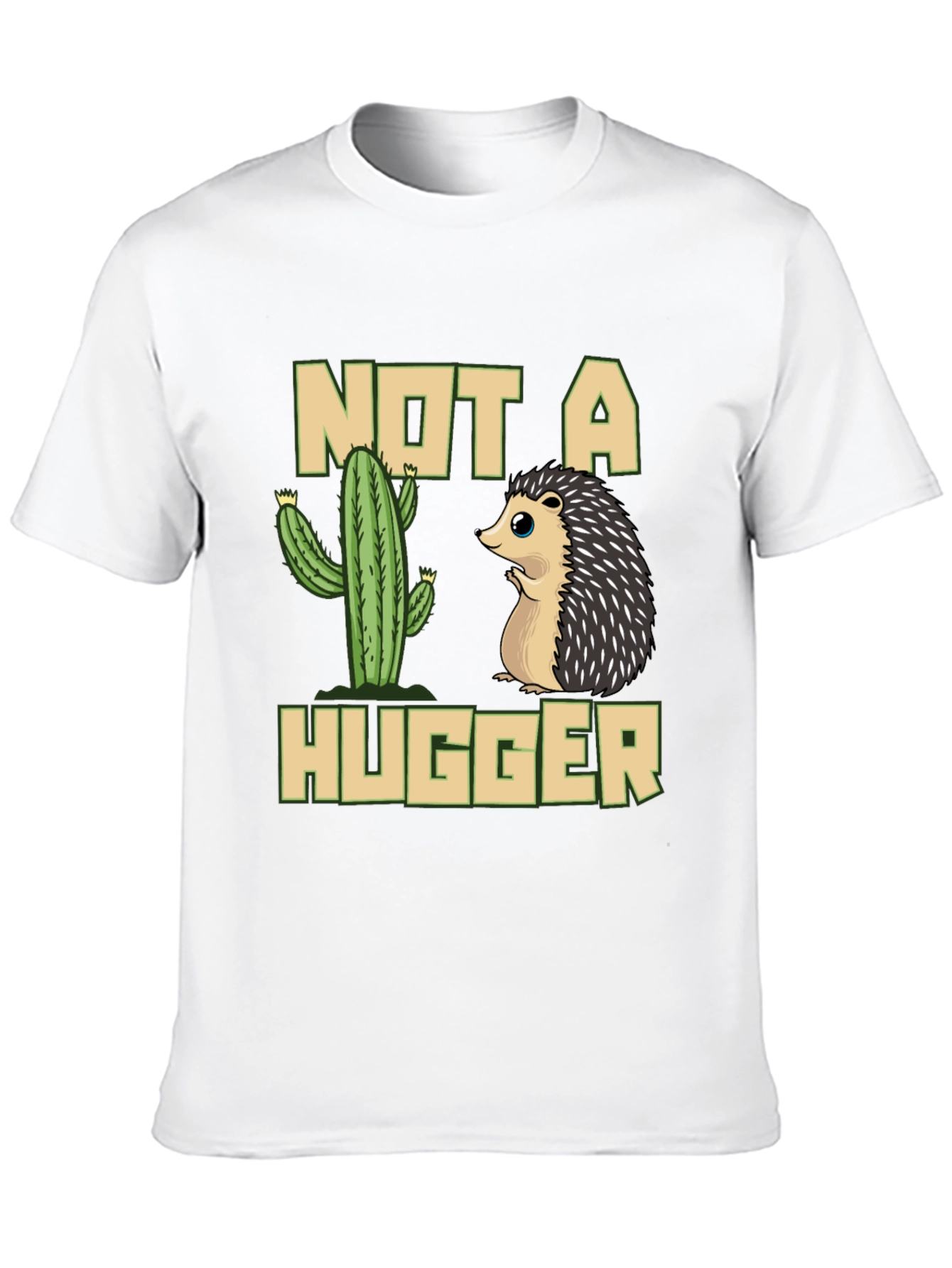 Not a Hugger T-Shirt - Cactus & Hedgehog Design