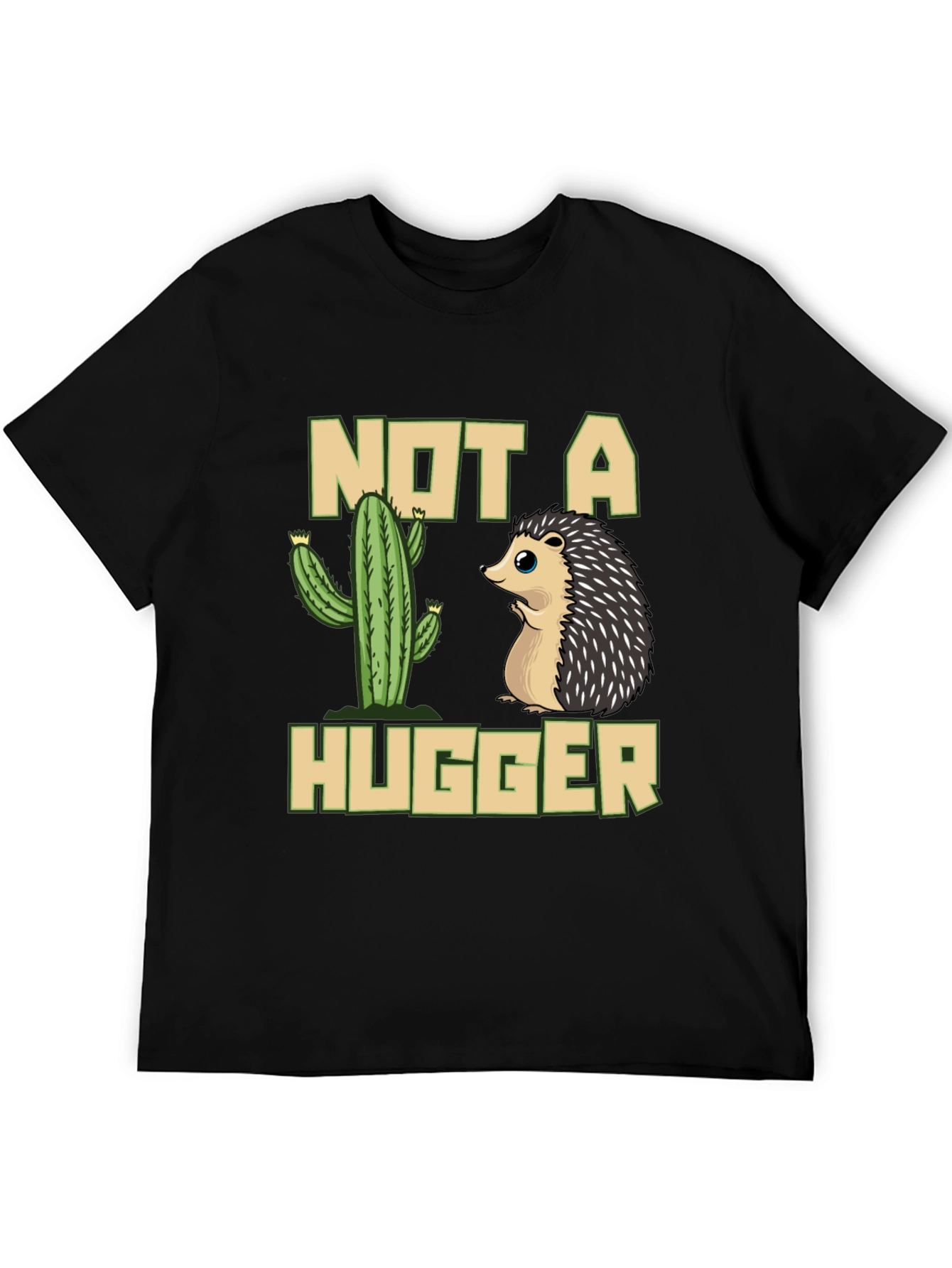 Not a Hugger T-Shirt - Cactus & Hedgehog Design