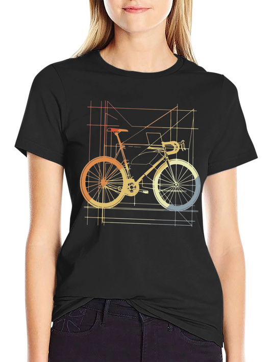 Geometric Bike Graphic Tee - Cycle in Style!